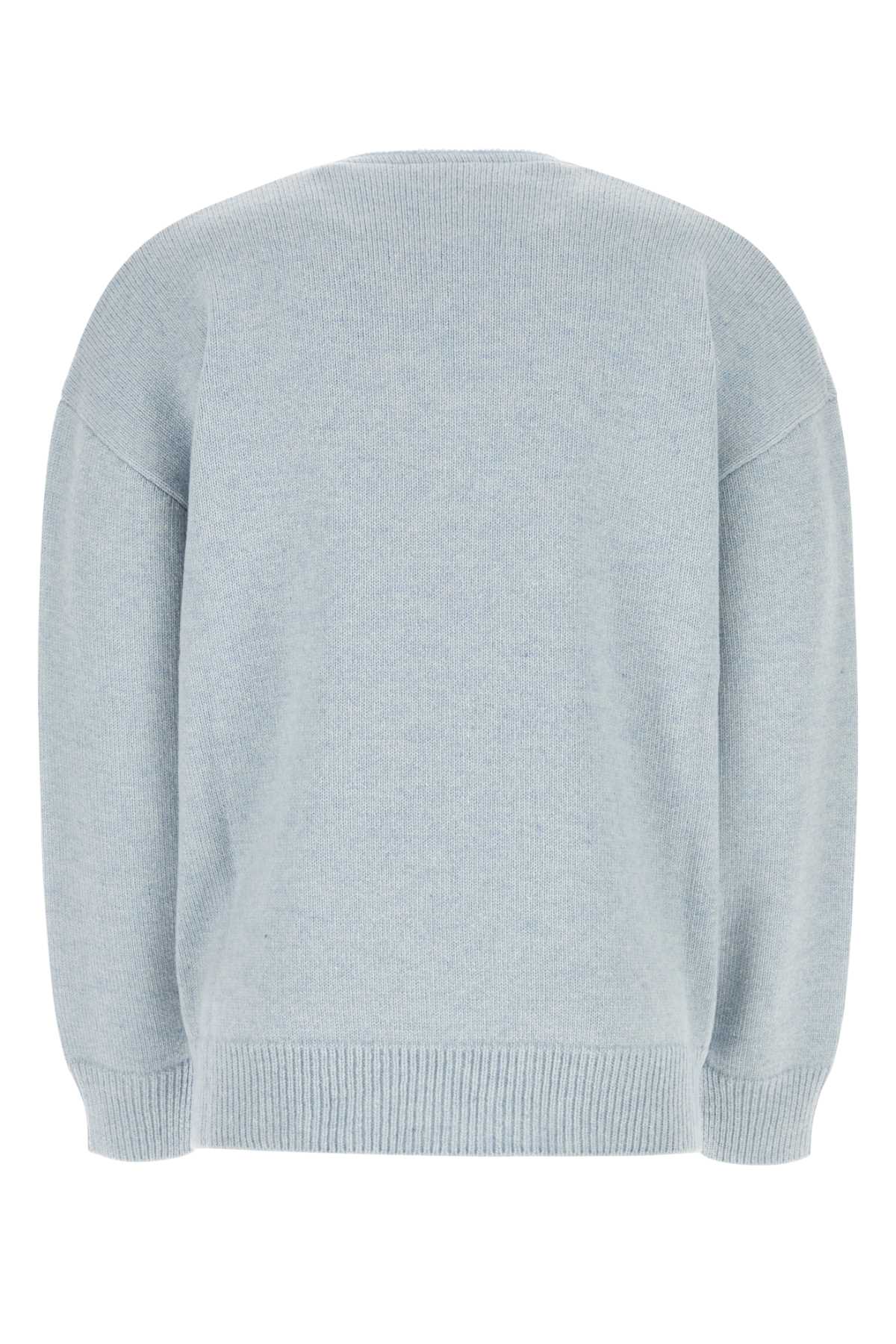 Shop Raf Simons Light-blue Wool Oversize Sweater
