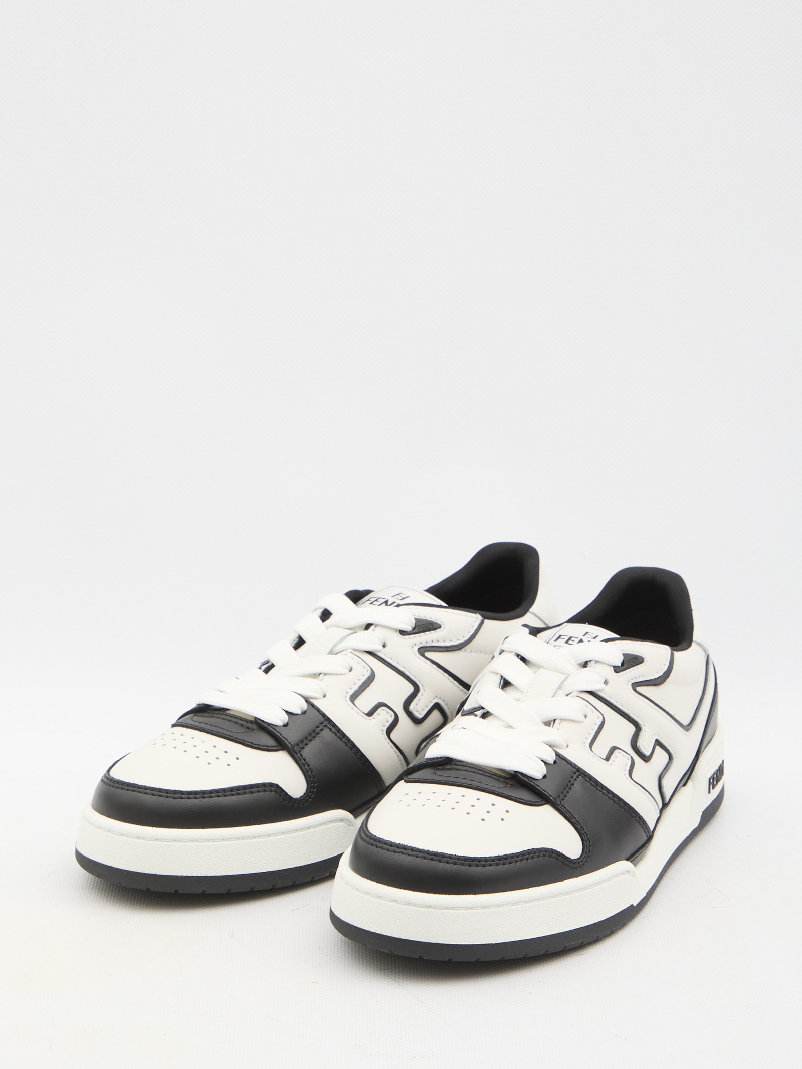 Shop Fendi Match Sneakers In White