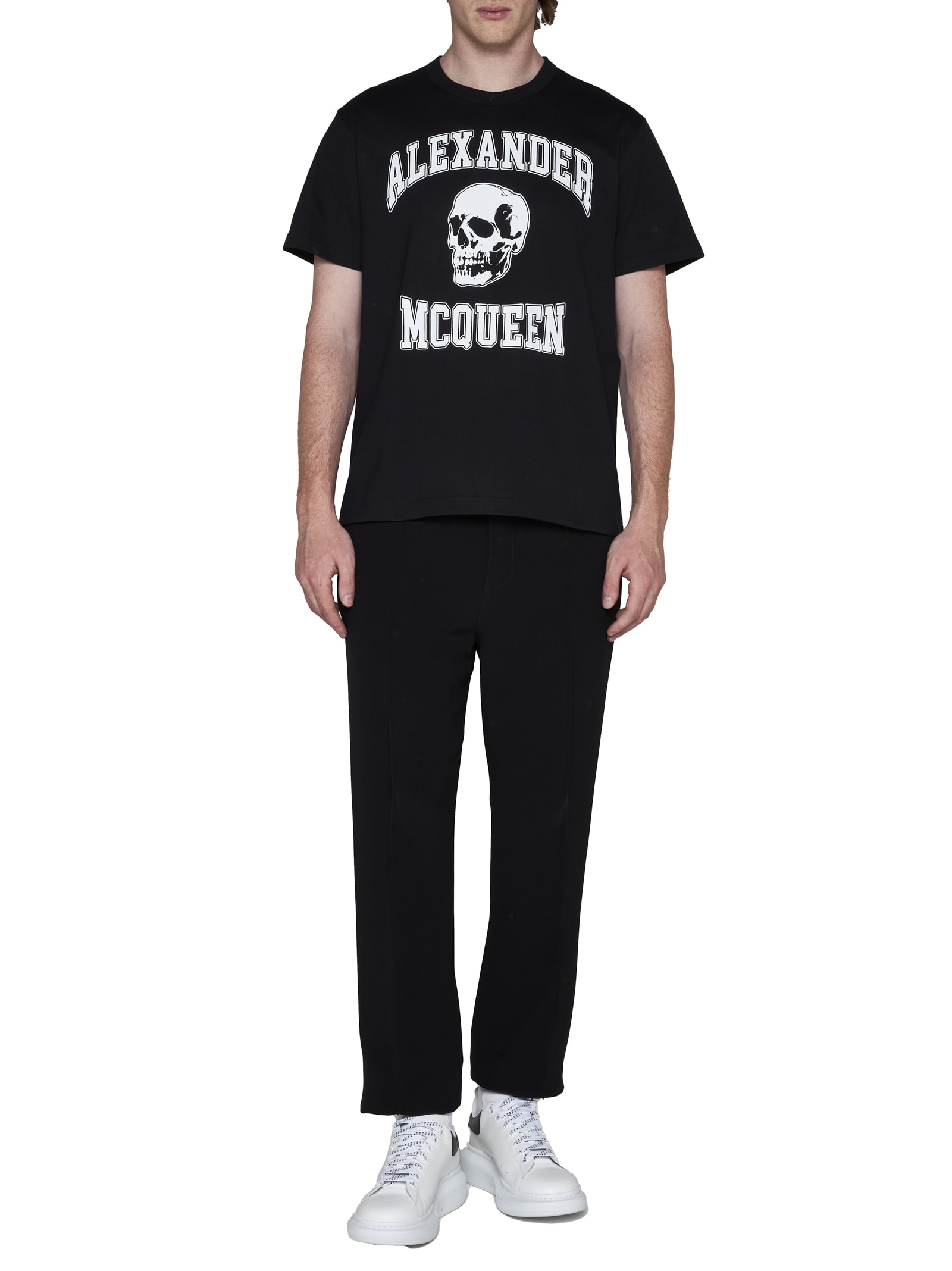 Alexander Mcqueen Alexander Mc Queen Skull T Shirt In Black White