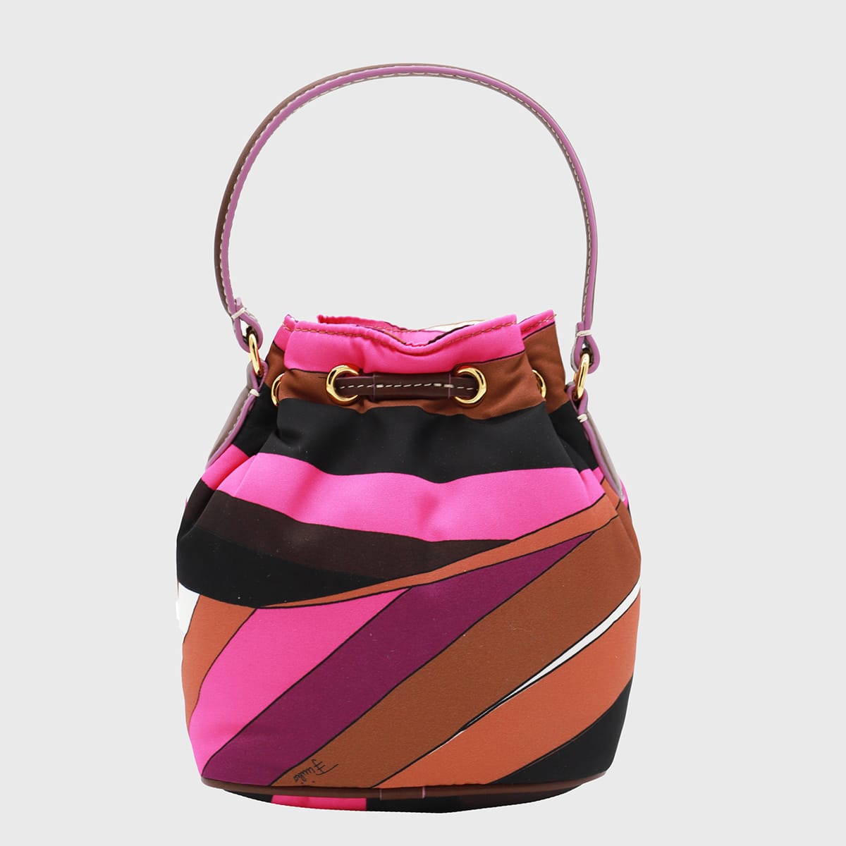 Shop Pucci Pink Multicolor Satchel In Fuxia/marrone