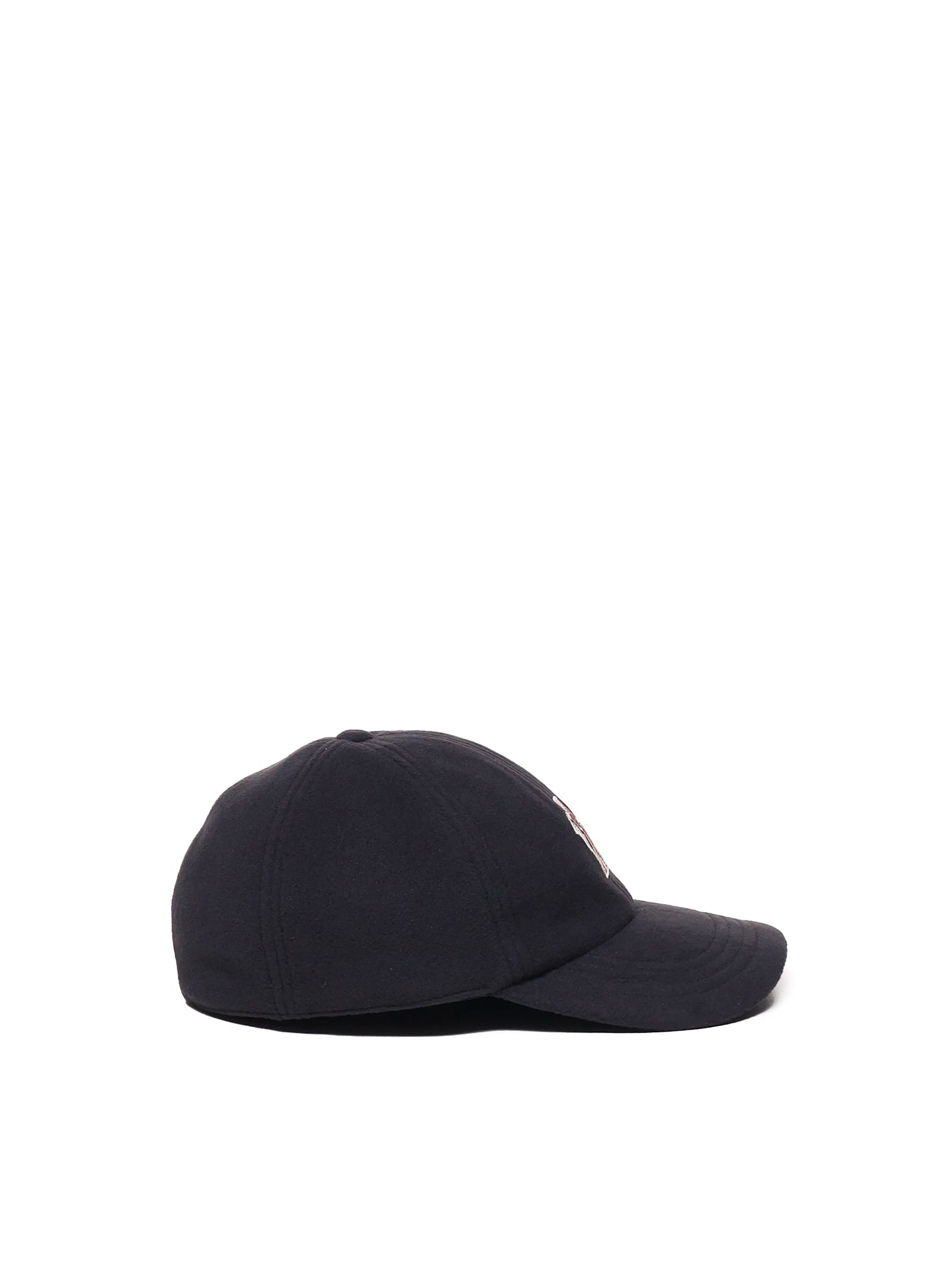 Shop Moncler Cotton Baseball Cap In Black