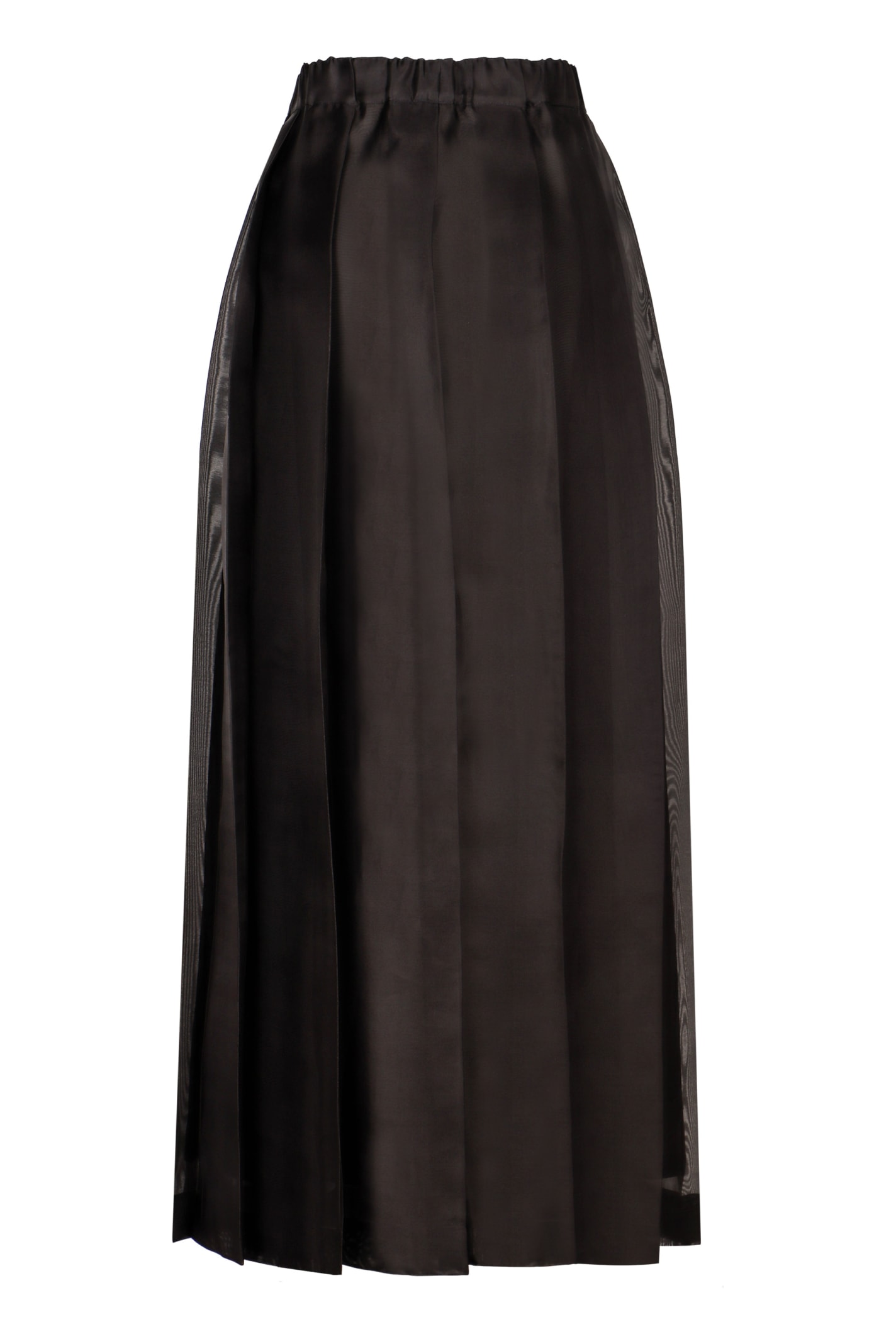 Shop Fabiana Filippi Silk Midi Skirt In Black