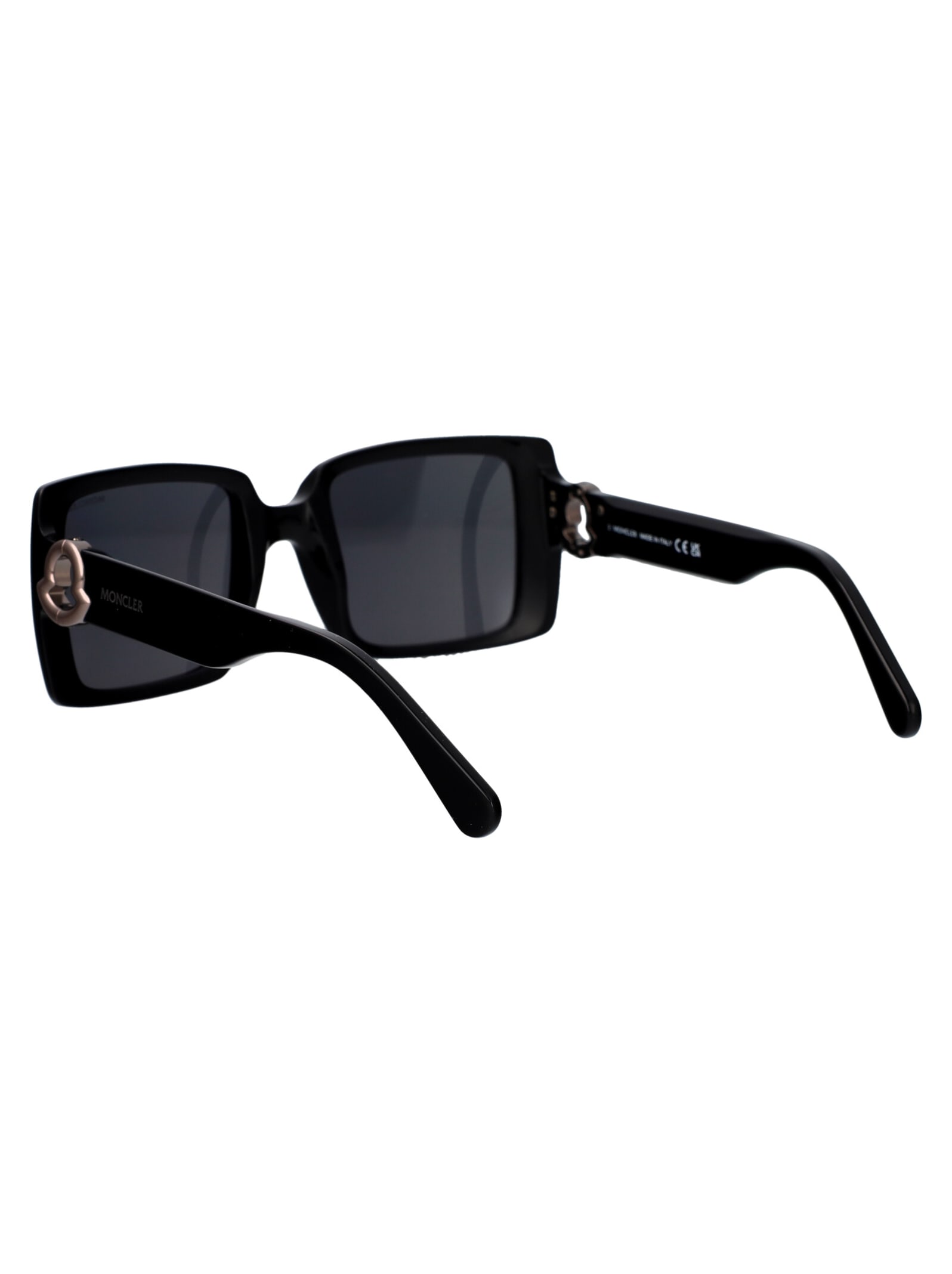 Shop Moncler Ml0244 Sunglasses In 01a Nero Lucido