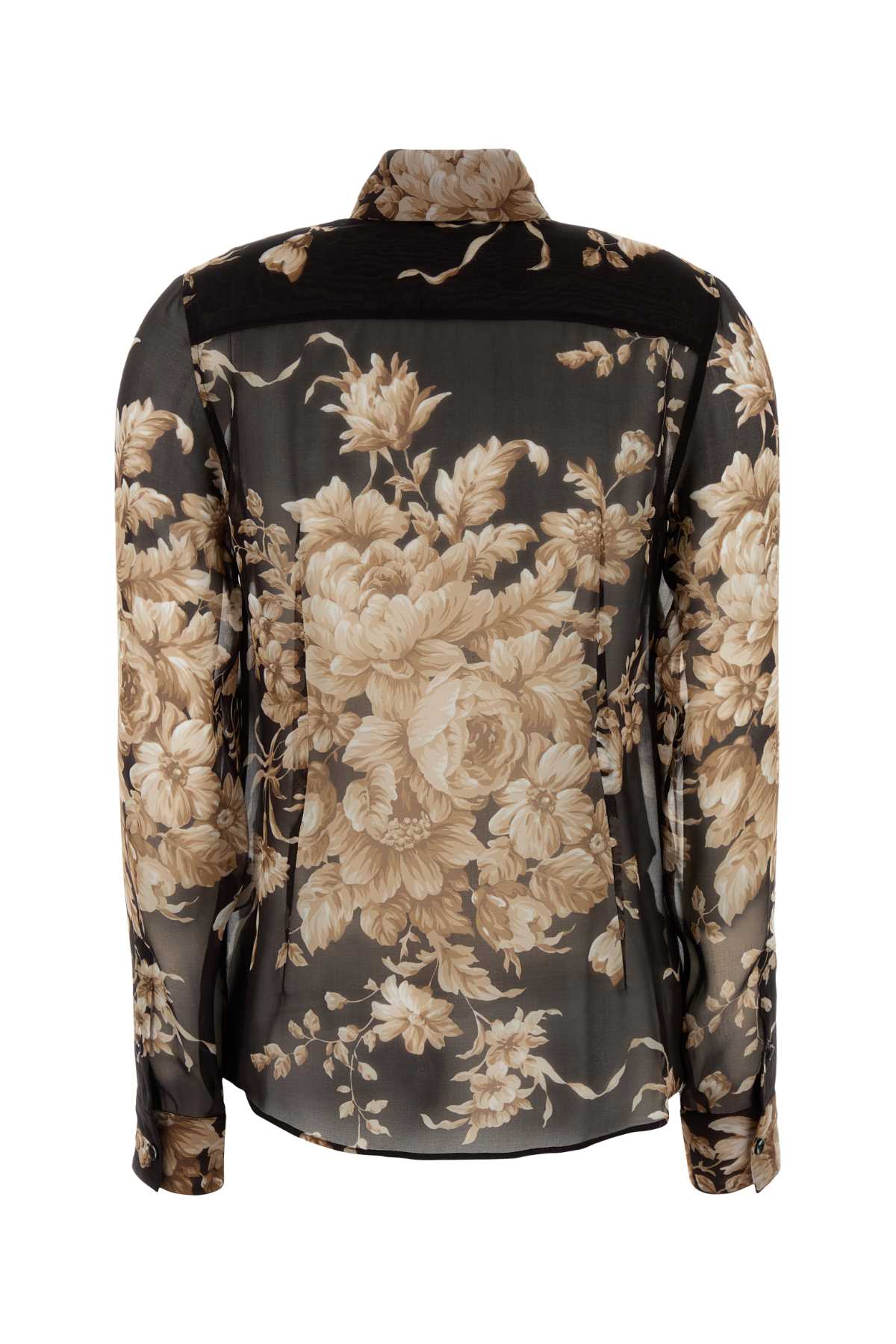 Dolce & Gabbana Printed Silk Shirt In Black