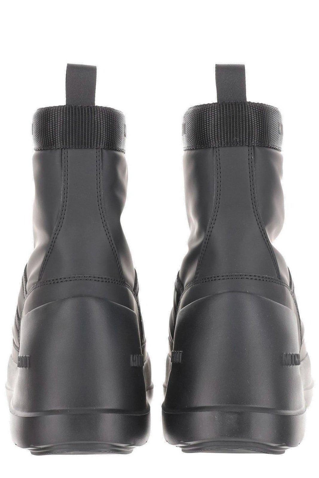 Shop Moon Boot Luna Round Toe Boots In Black