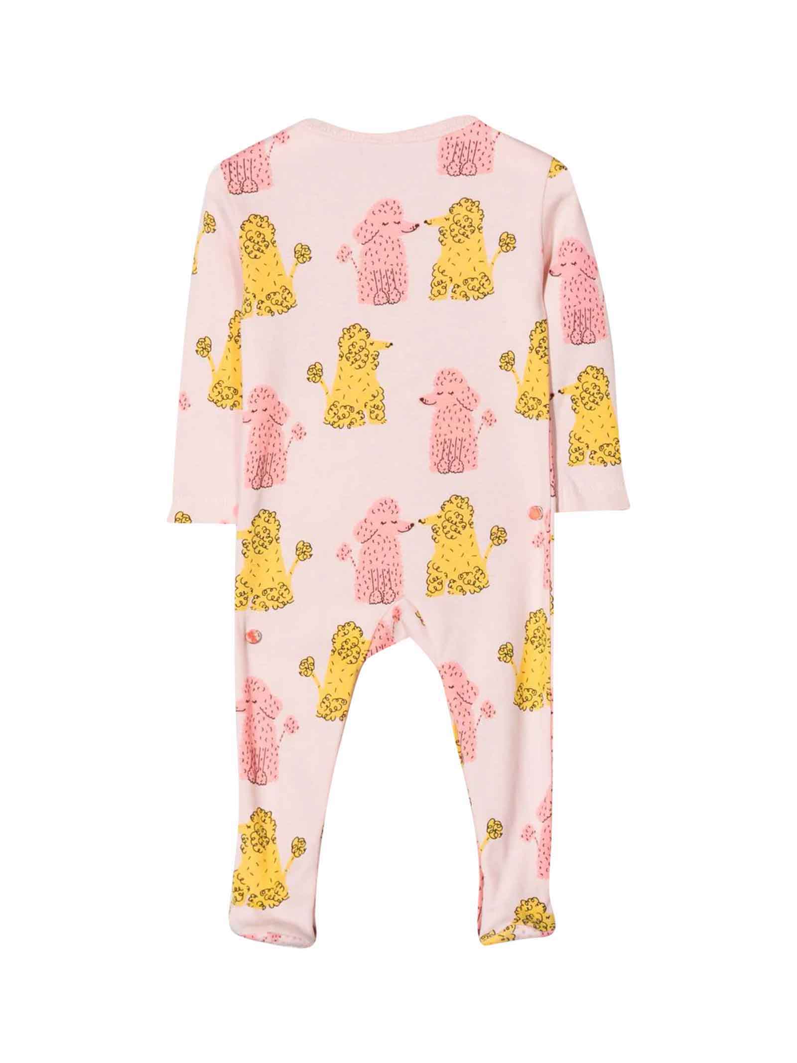 Stella McCartney Kids Pink Body And Jumpsuit With Colored Press, Long Sleeve, Round Neck
