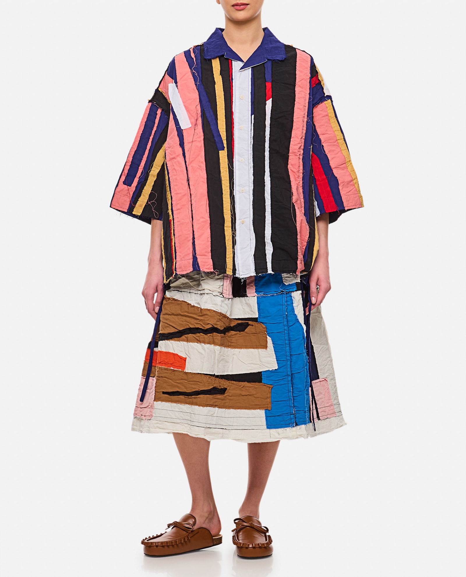 Casey Casey April Shirt-stripe Patchwork In Multicolour