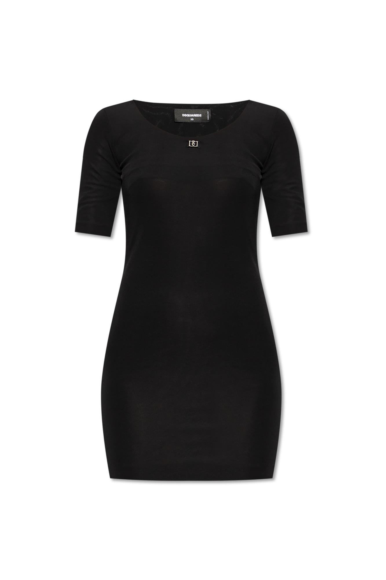 Shop Dsquared2 Dress With Logo In Black