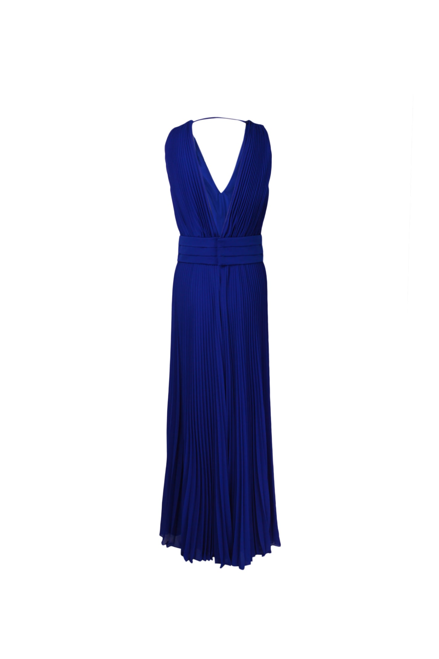 Max Mara Gennaro Pleated Jumpsuit In Blu