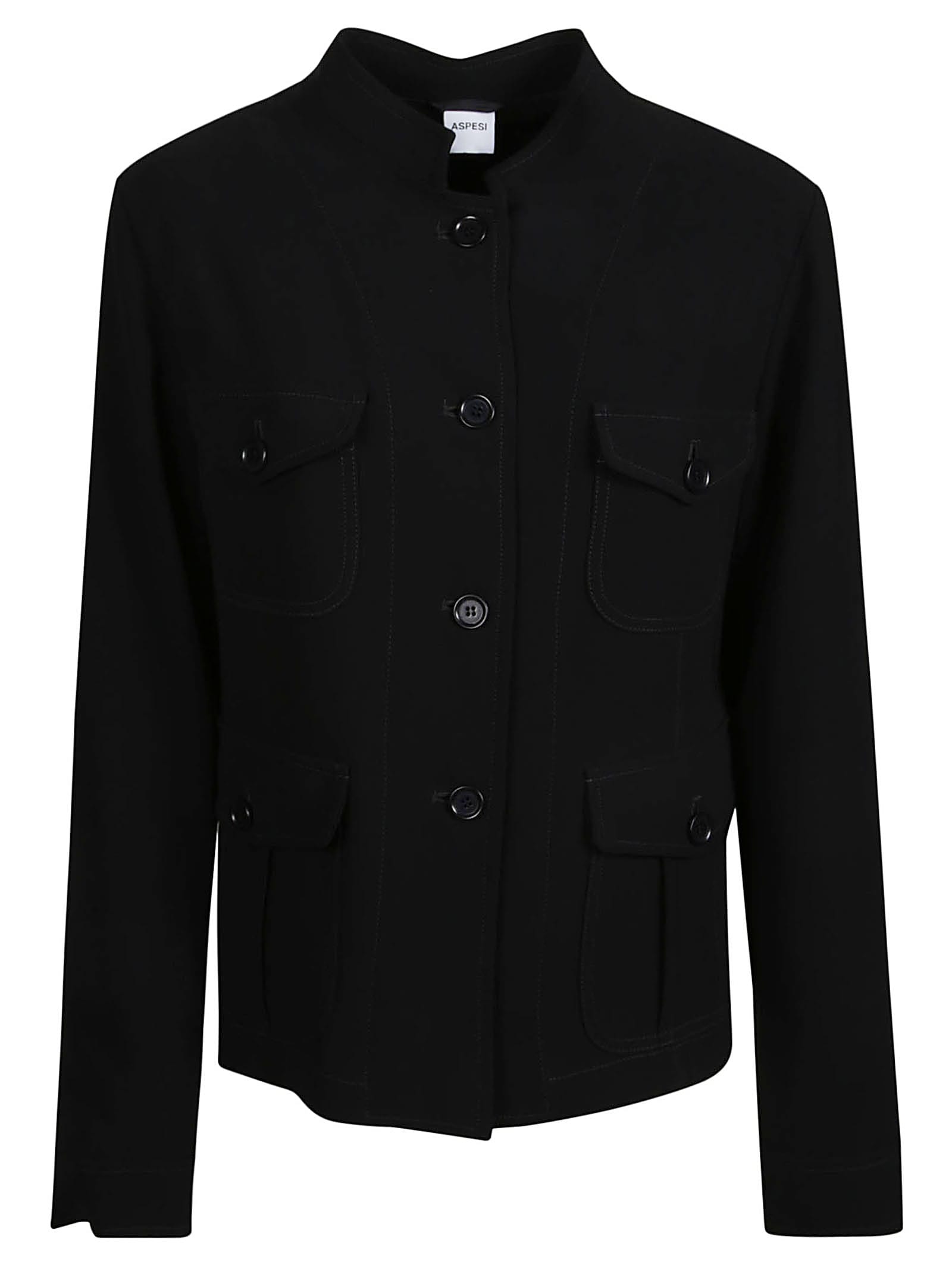 Aspesi Multi-pocket Jacket In Black