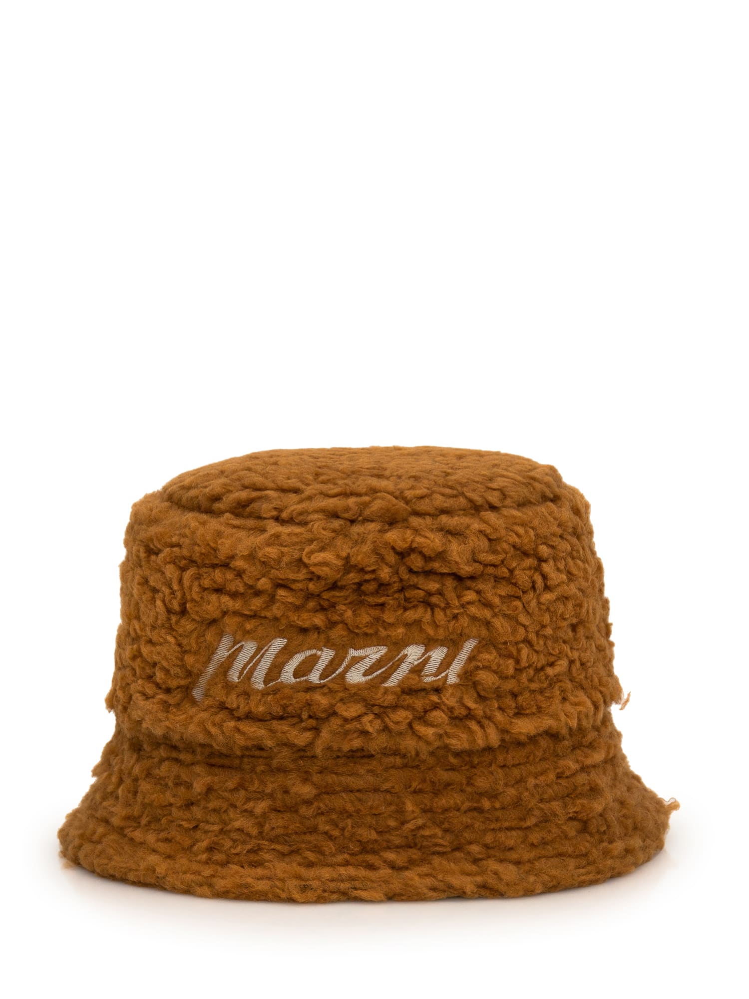 Shop Marni Bucket Hat With Logo In Ocher