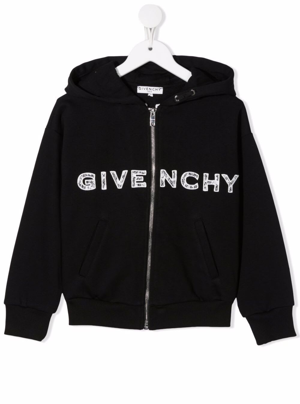 Givenchy Kids Girl s Black Jersey Hoodie With Logo