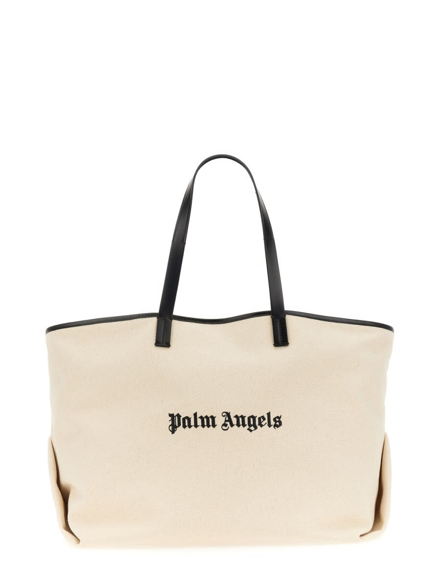 Shop Palm Angels Tote Bag With Logo In Multicolour