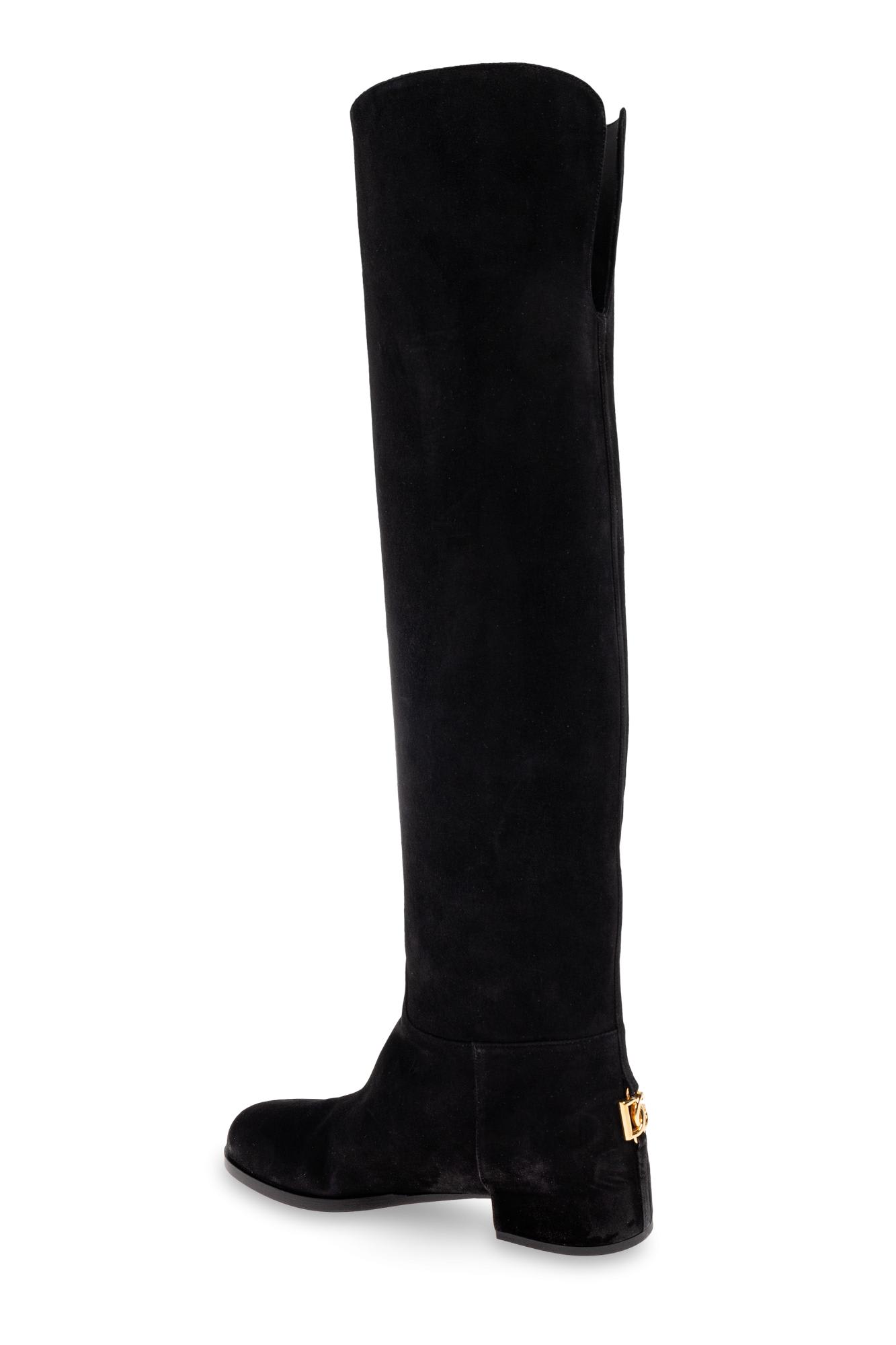 Dolce & Gabbana Leather Boots In Black