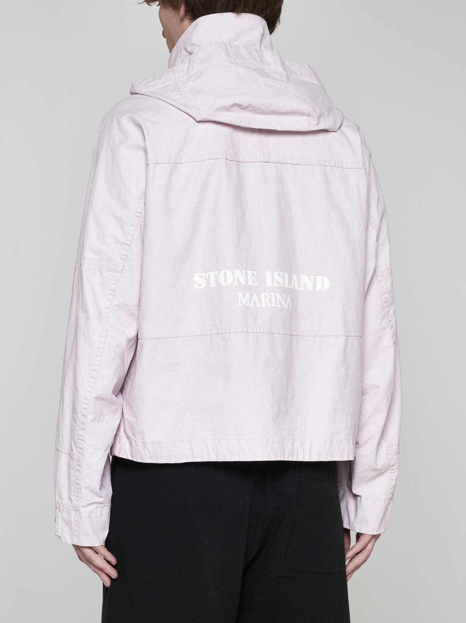 Shop Stone Island Cotton Hooded Jacket In Pink