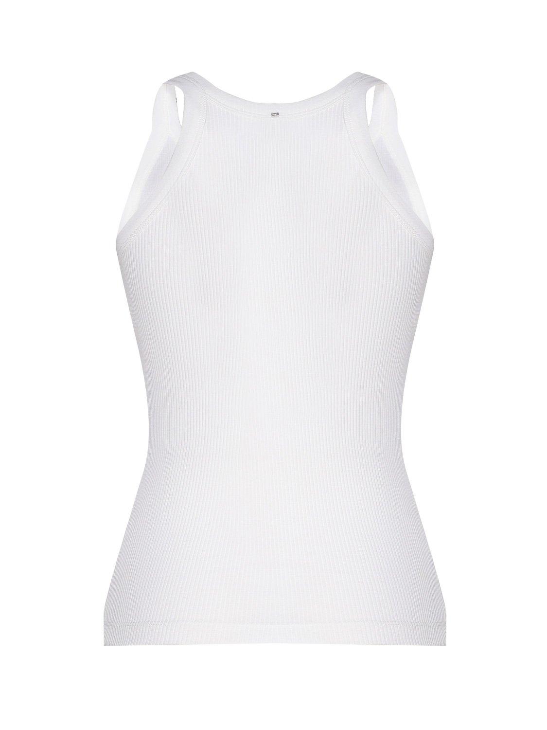Shop Sportmax Ribbed Sleeveless Top In White