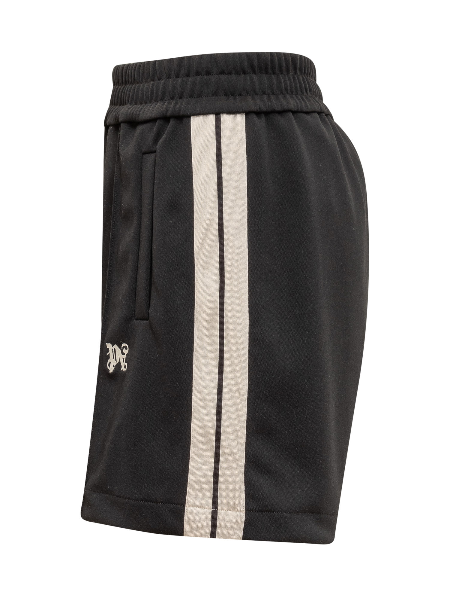 Shop Palm Angels Pa Monogram Shorts In Black Butter