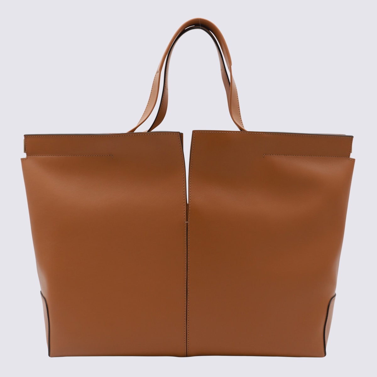 Shop Tod's Brown Leather Tote Bag In Leather Brown