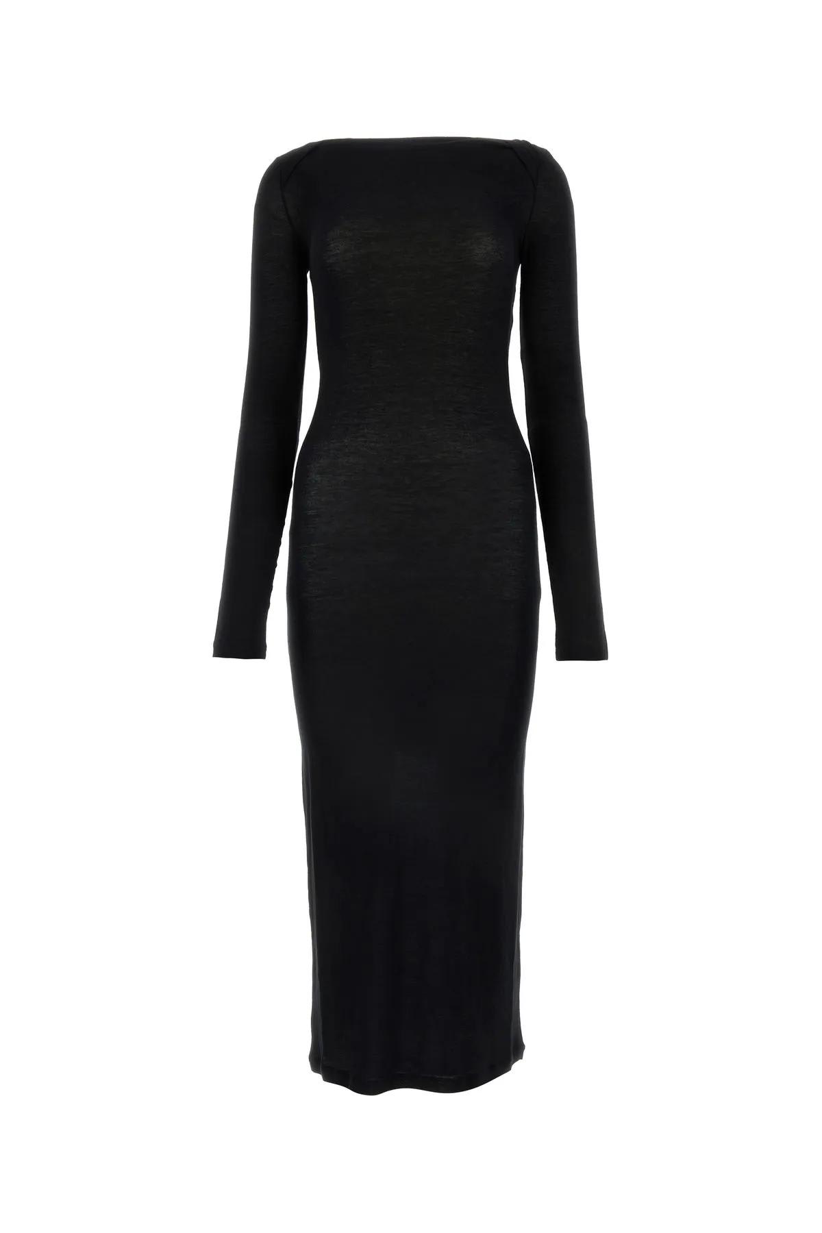 Shop Saint Laurent Black Viscose Blend Dress