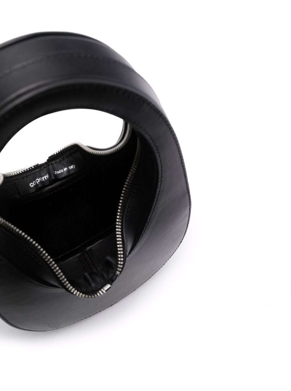 Shop Coperni Swipe Black Handbag With Embossed Logo In Leather Woman