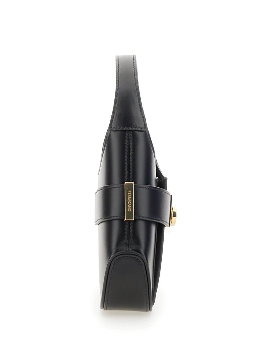 Shop Ferragamo Mini Bag Hobo In Black