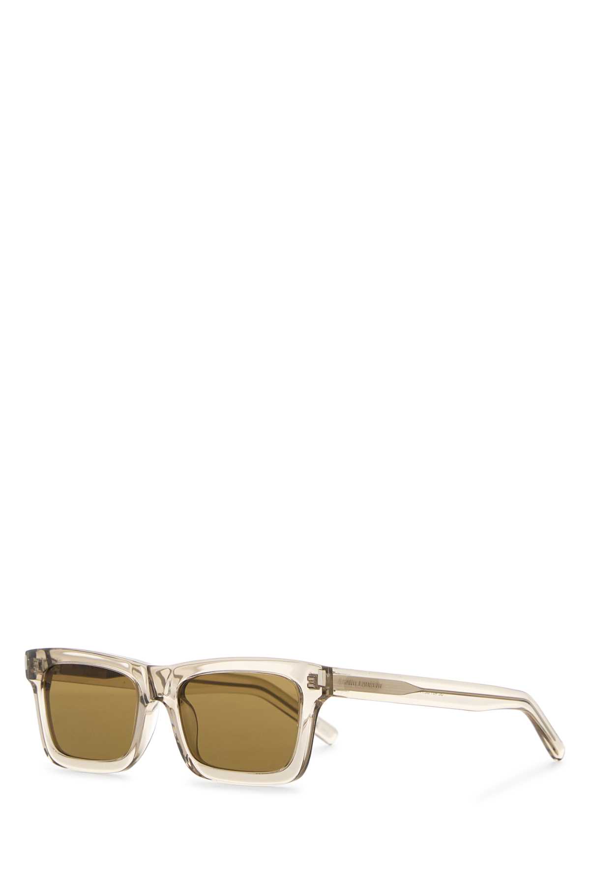 Shop Saint Laurent Transparent Acetate Sl 461 Sunglasses In Beigebeigebrown