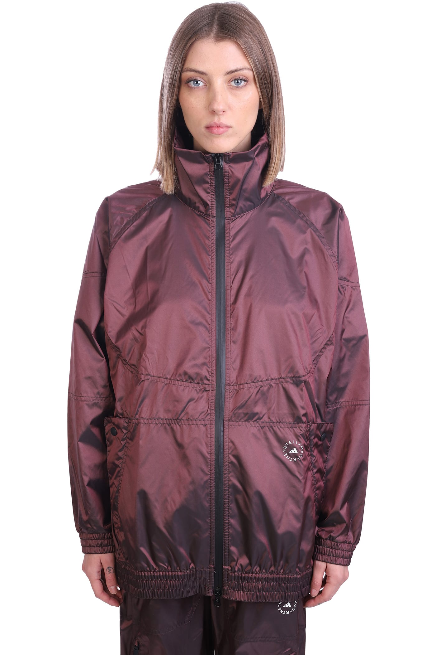 Adidas by Stella McCartney Casual Jacket In Bordeaux Synthetic Fibers