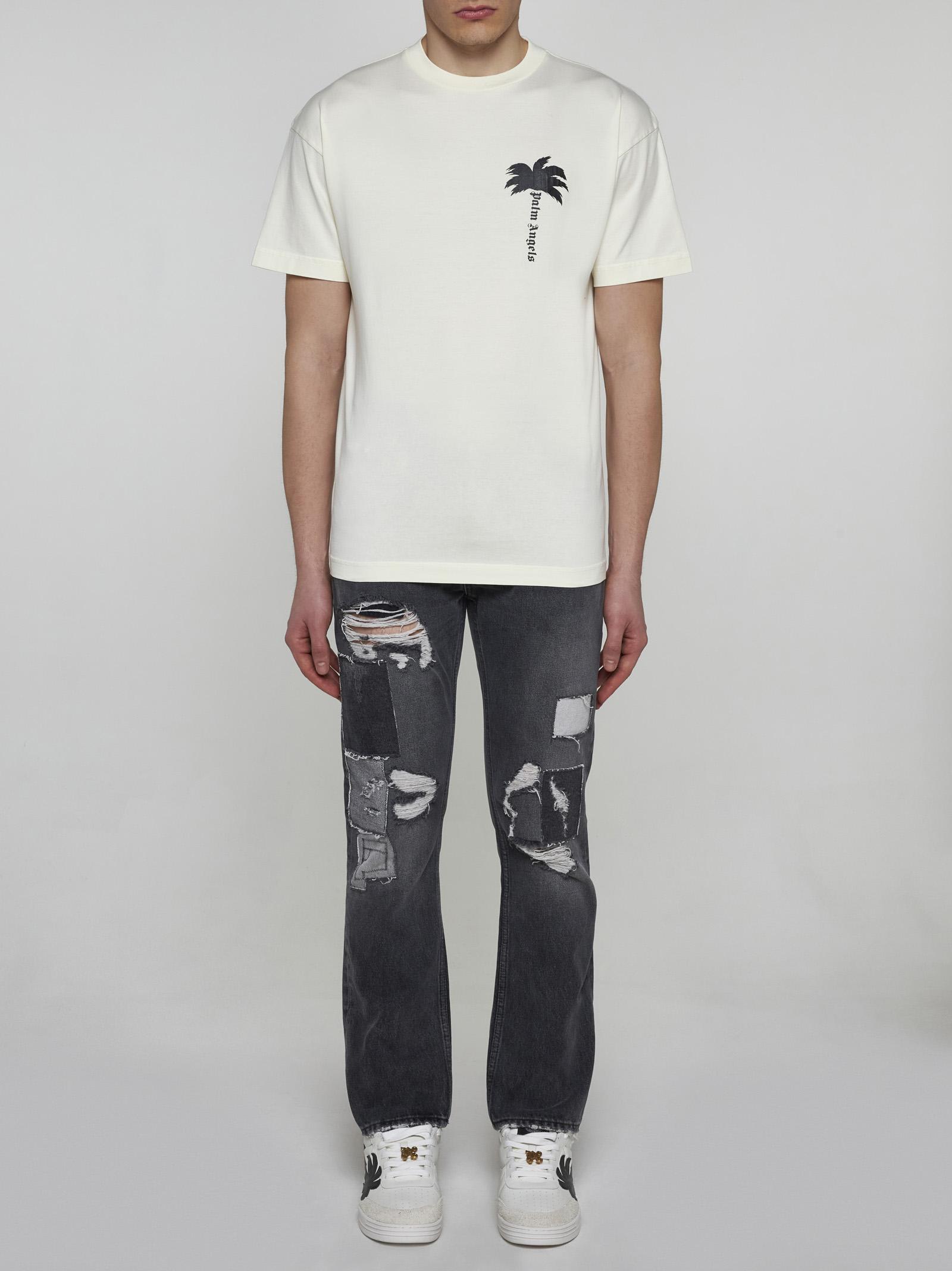 Shop Palm Angels Destroyed Jeans In Black