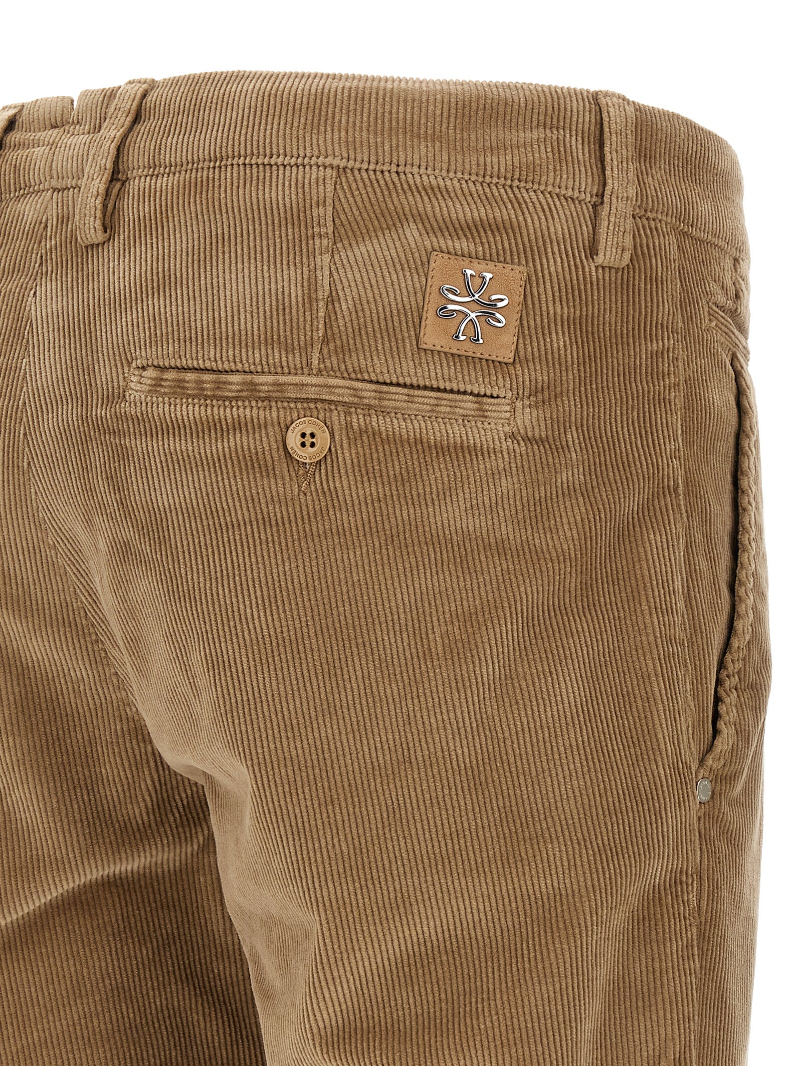 Jacob Cohen Corduroy Trousers With Pockets And Loops In Brown
