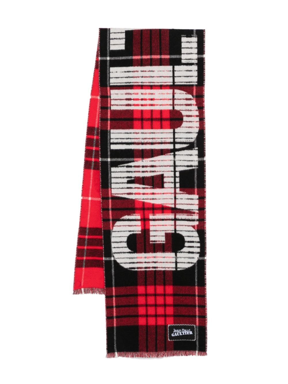 Tartan Wool Scarf With gaultier Logo