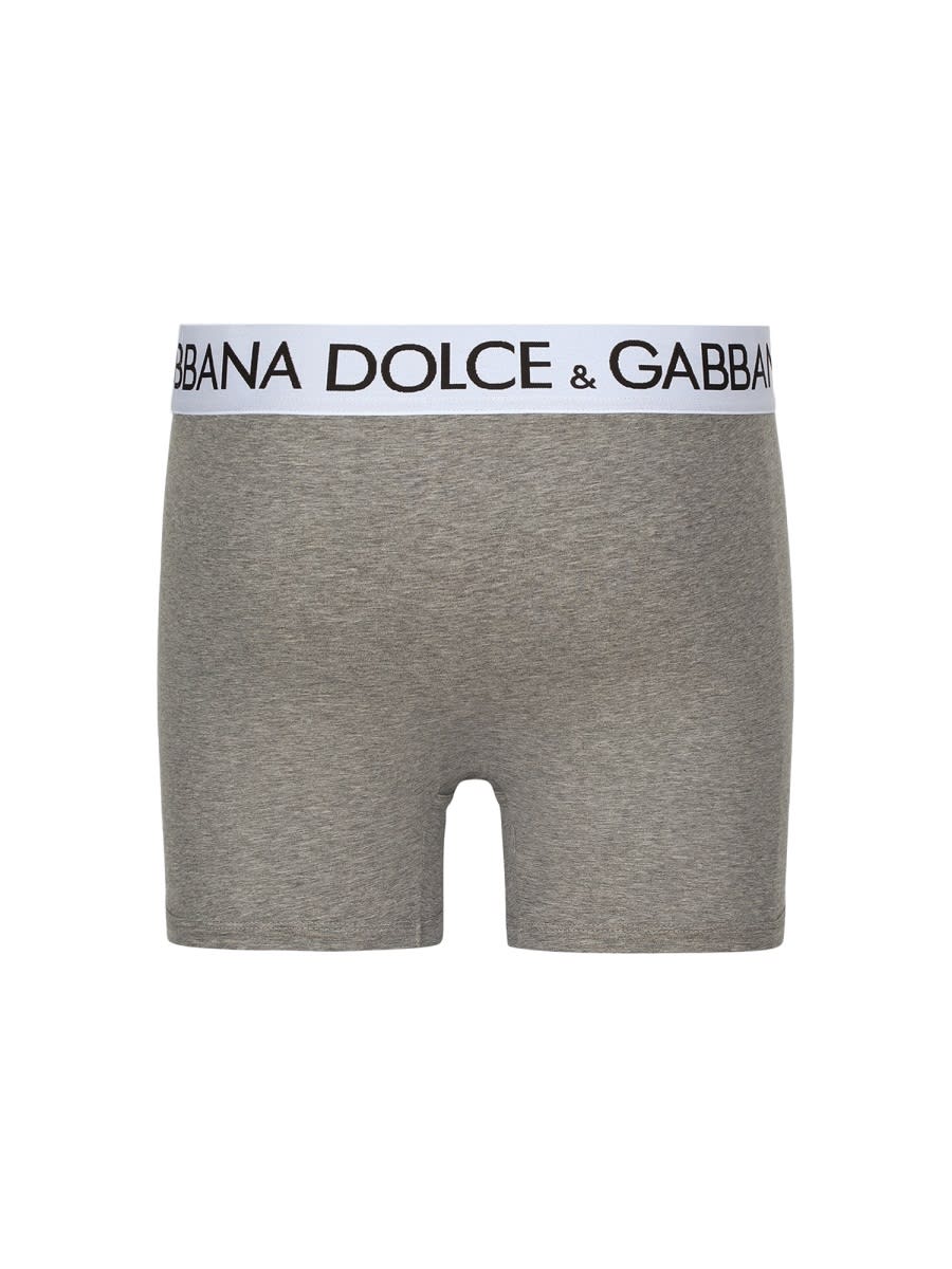 Shop Dolce & Gabbana Boxers With Logo In Grey