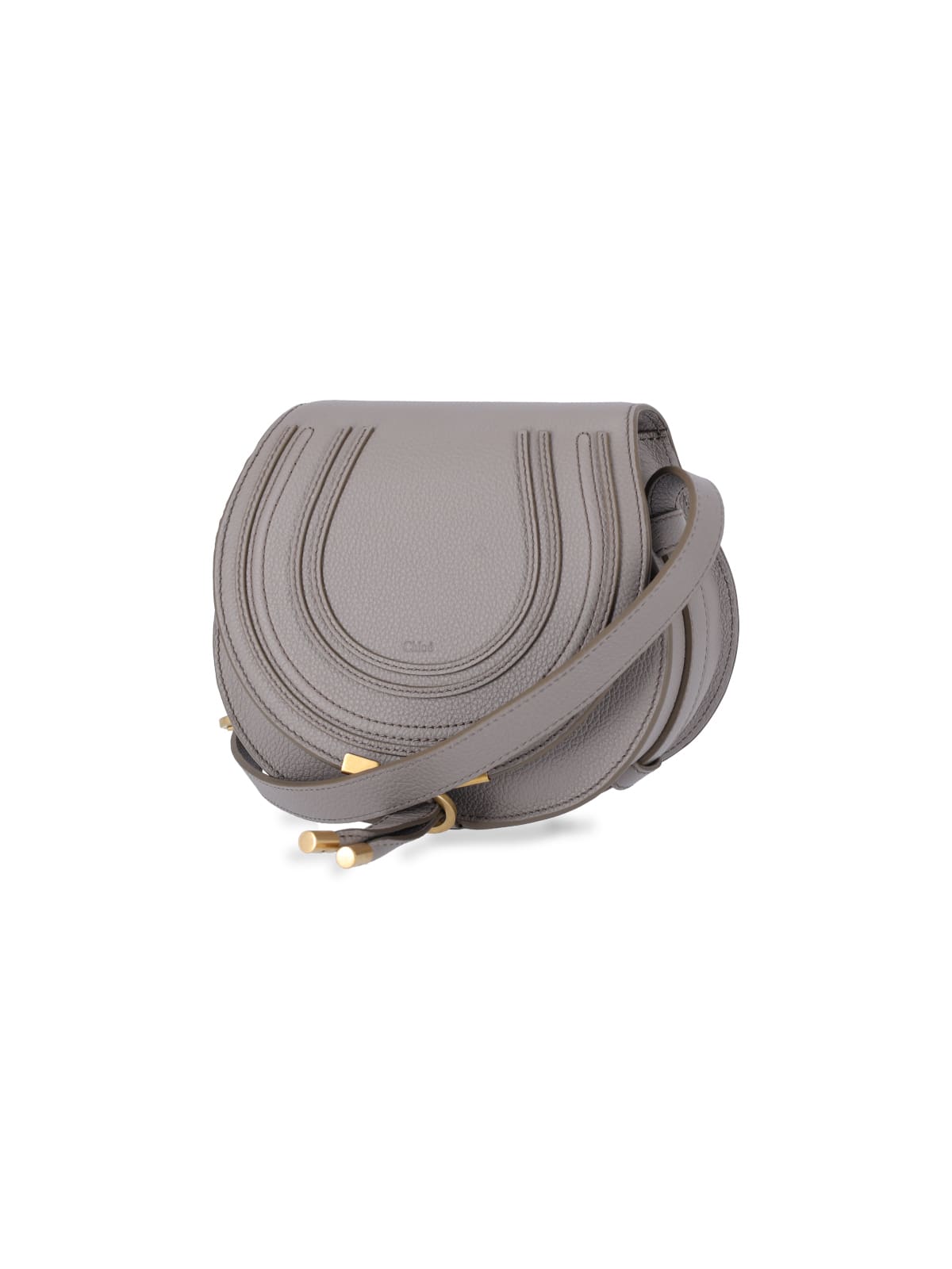 Shop Chloé Small Shoulder Bag Marcie In Gray