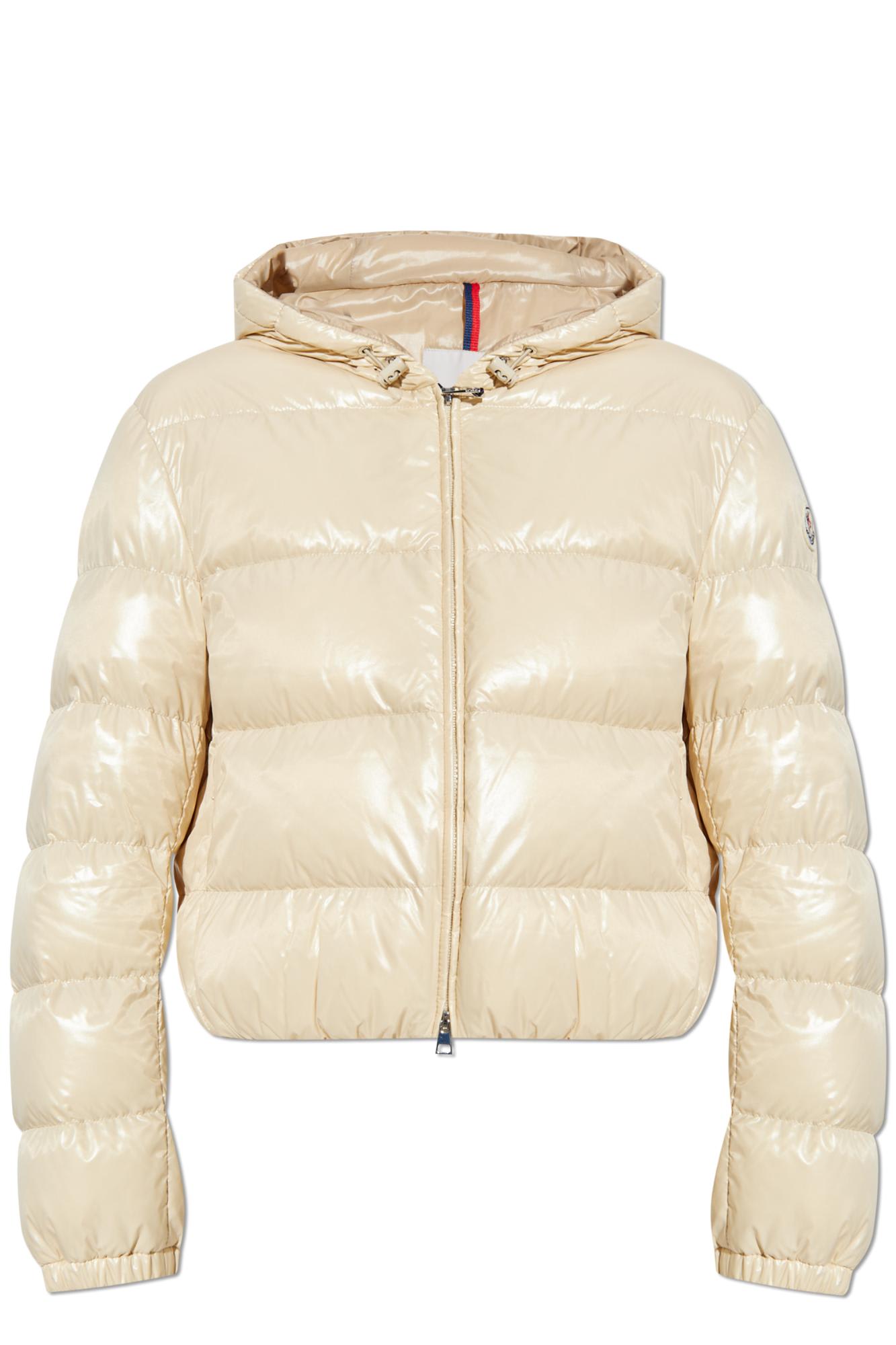 Shop Moncler Down Jacket Bayard In White