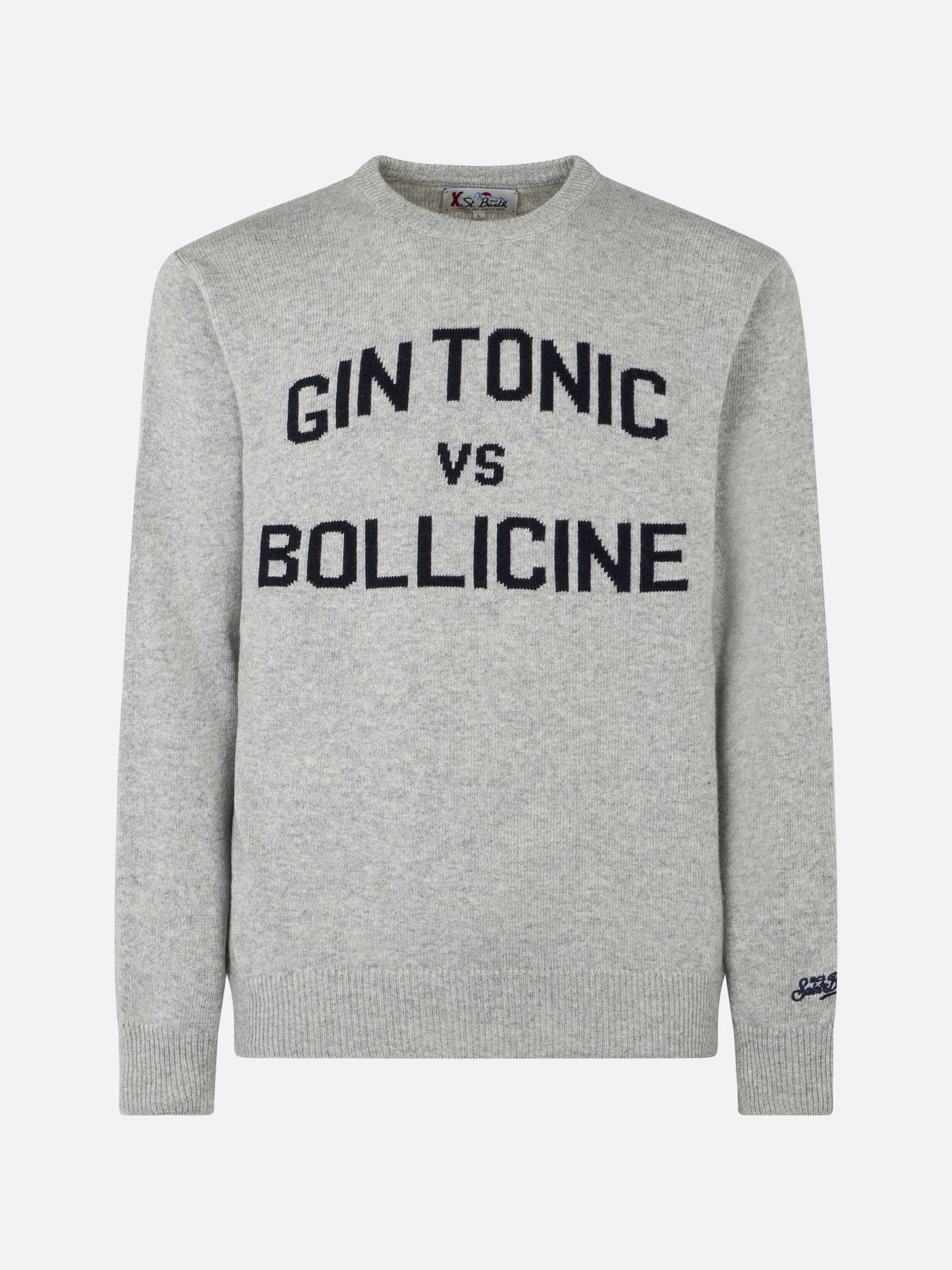 Mc2 Saint Barth Gin Vs Bollicine Jumper In Wool And Cashmere Blend In Grey