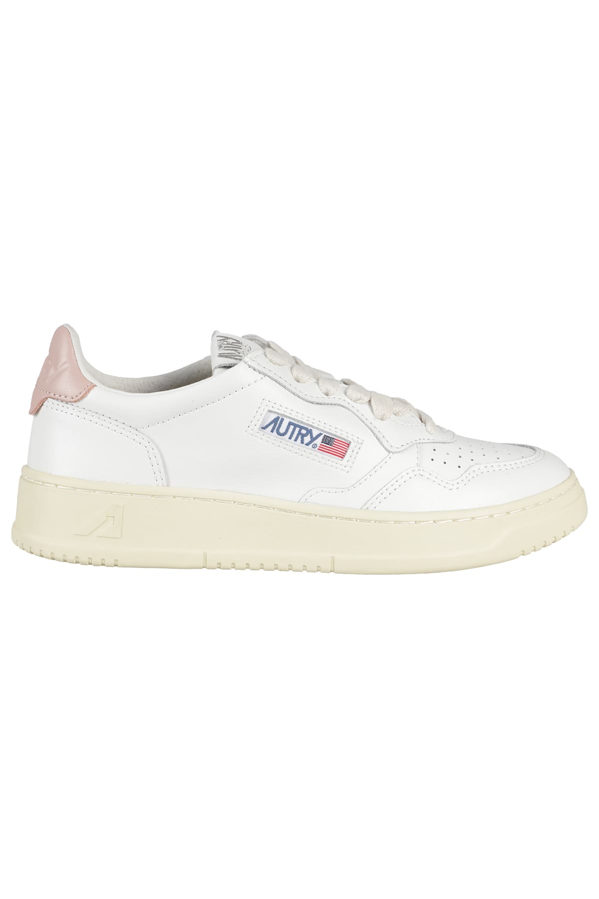 Shop Autry Medalist Low Wom In Leat Wht Pink
