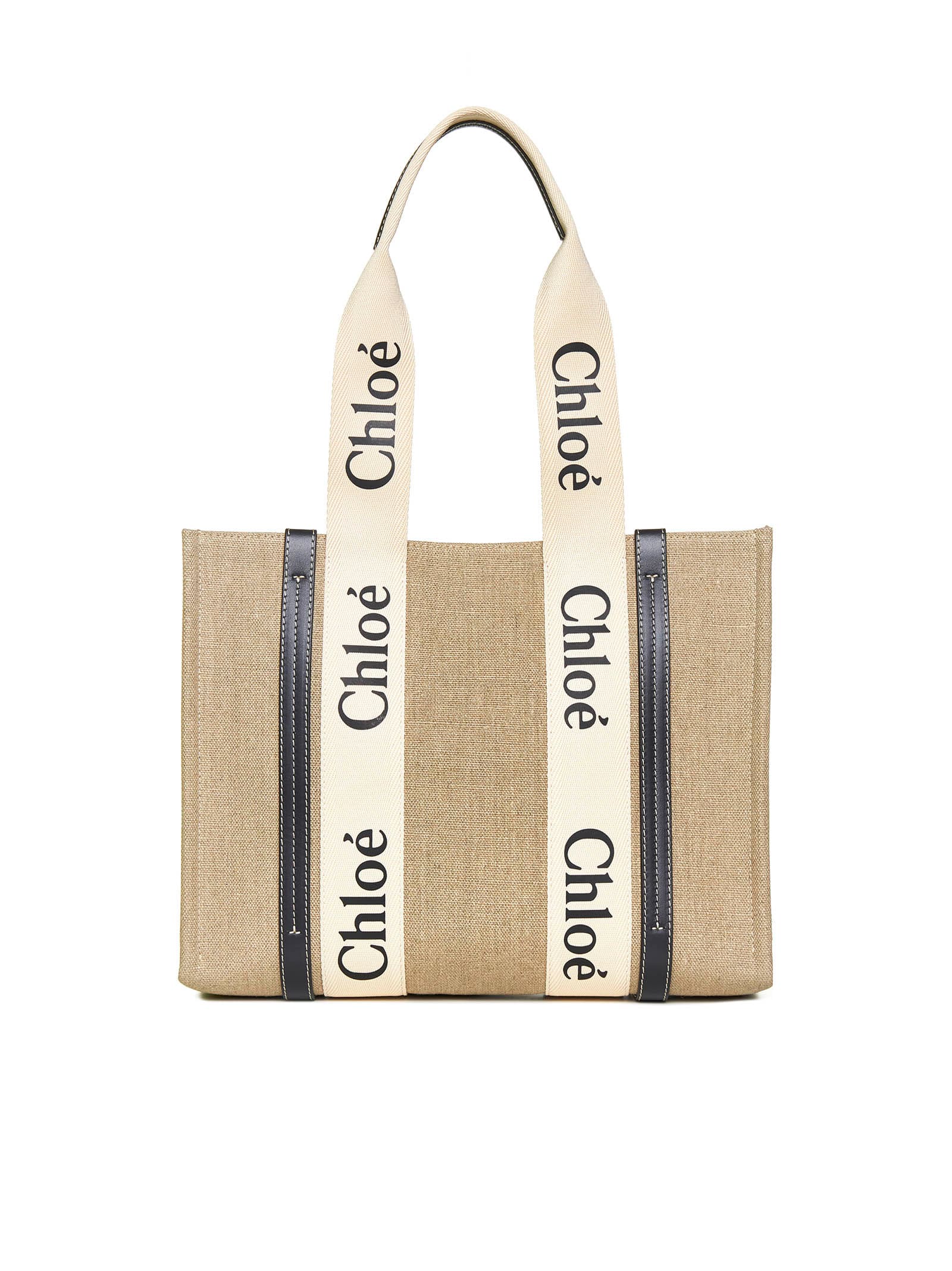 Shop Chloé Tote In White-blue 1