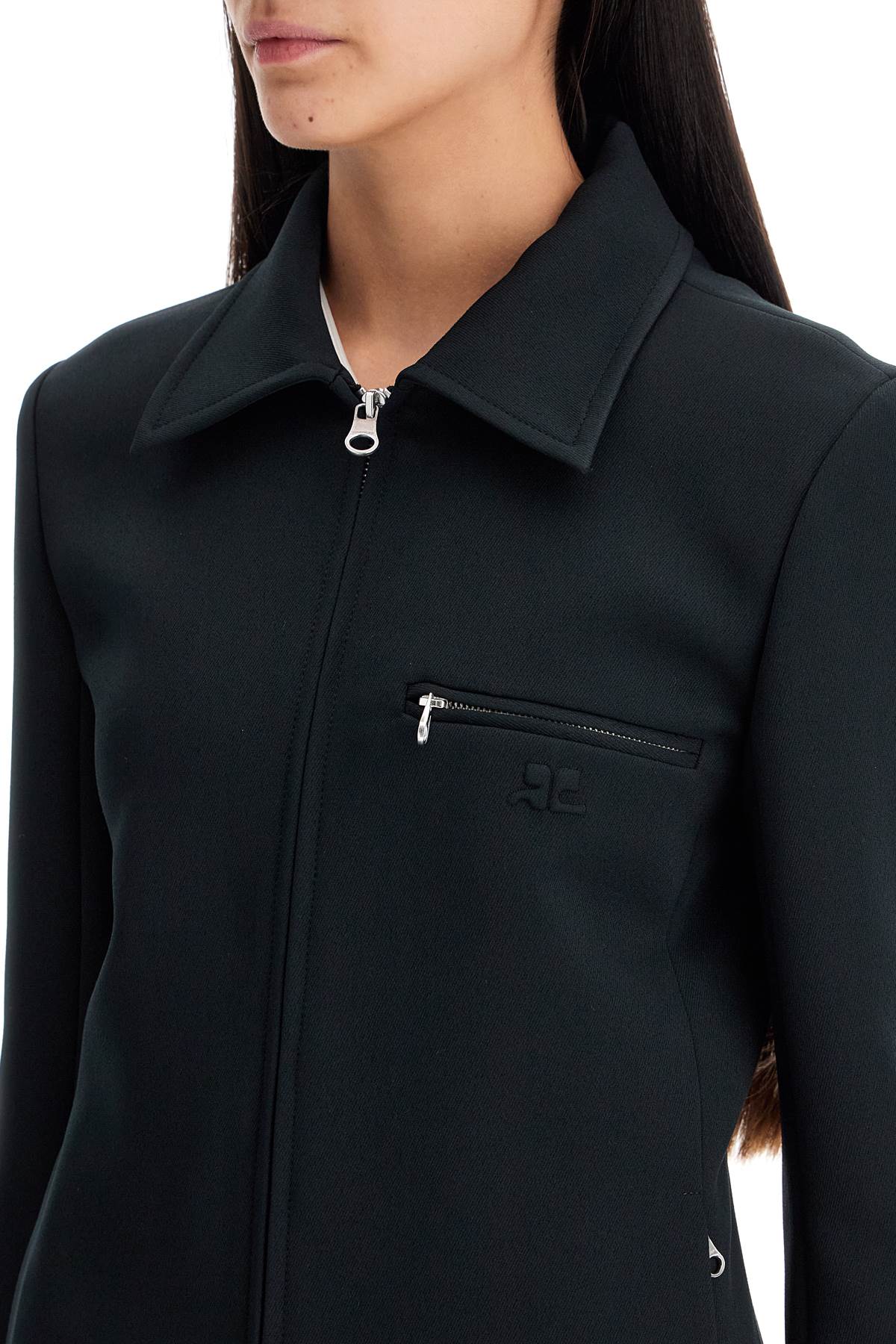 Shop Courrèges Technical Twill Jacket For Men In Black (black)