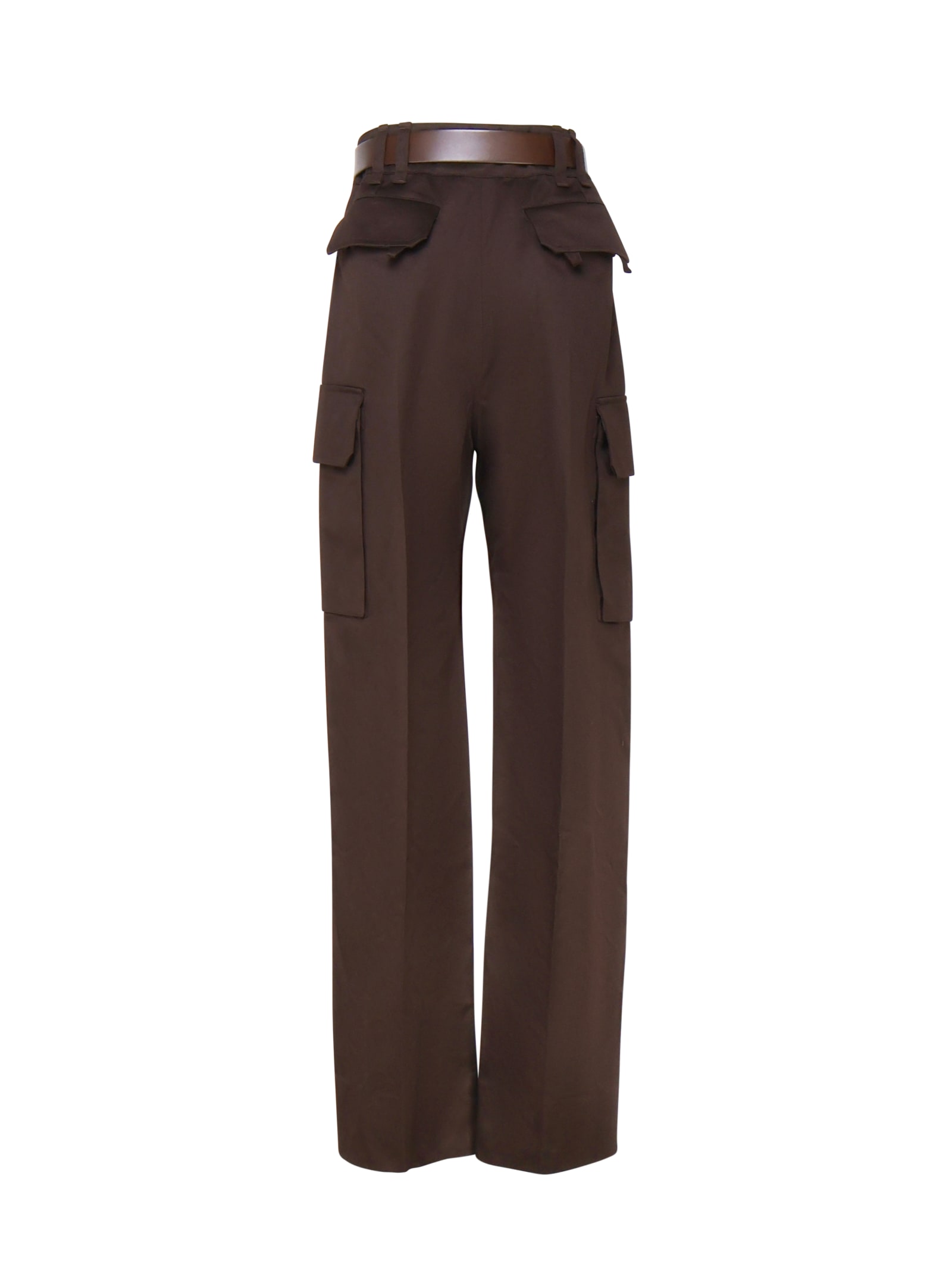 Shop Saint Laurent Cargo Pants In Cotton In Brown