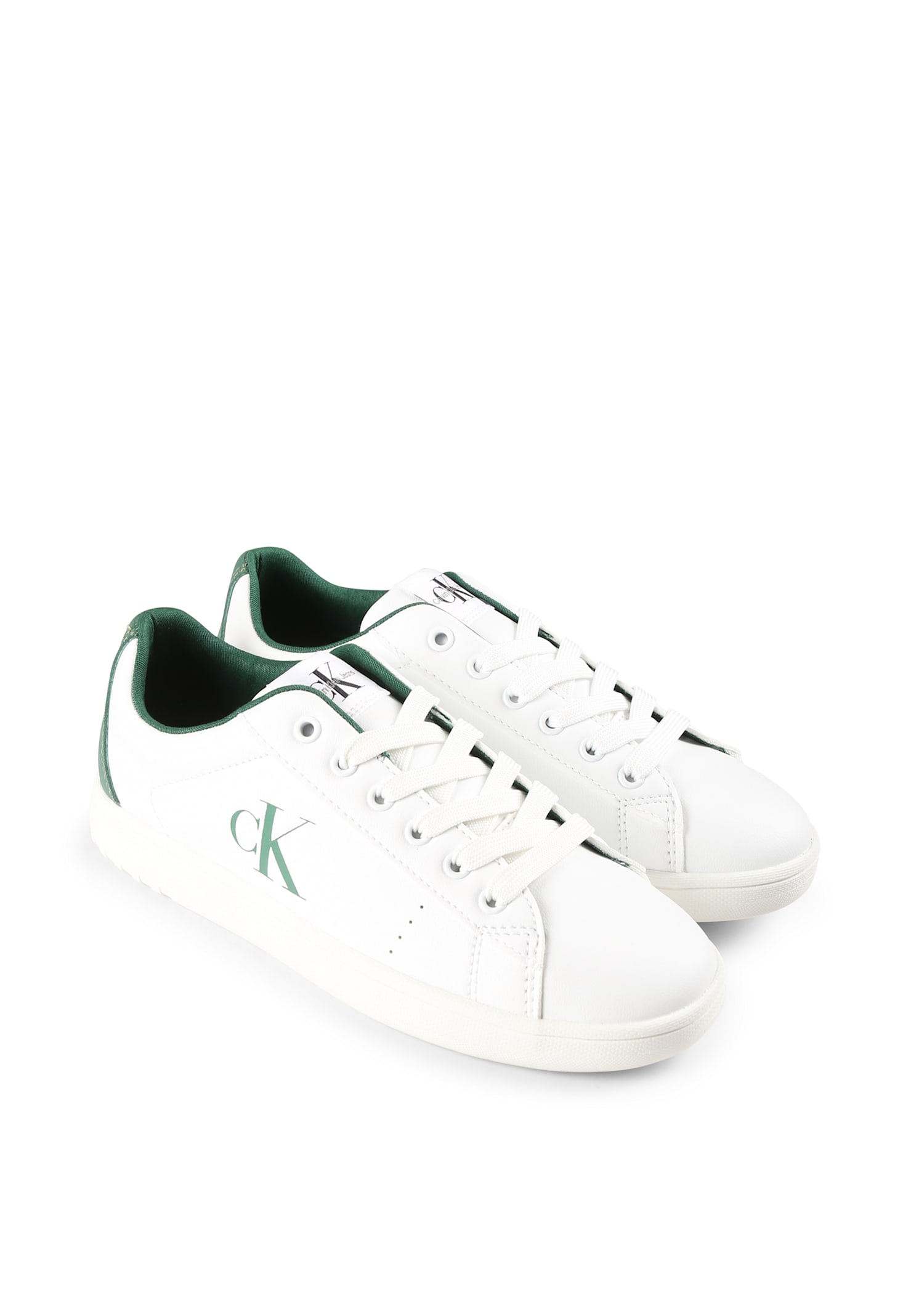 Calvin Klein White Sneakers For Kids With Logo