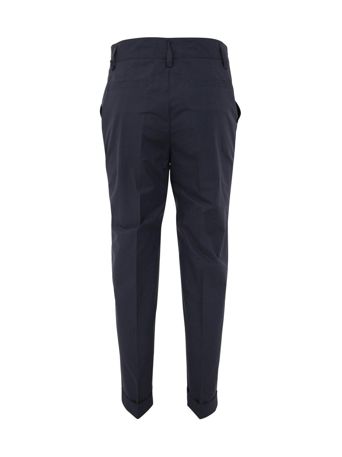Shop P.a.r.o.s.h Cropped Tailored Trousers In Navy