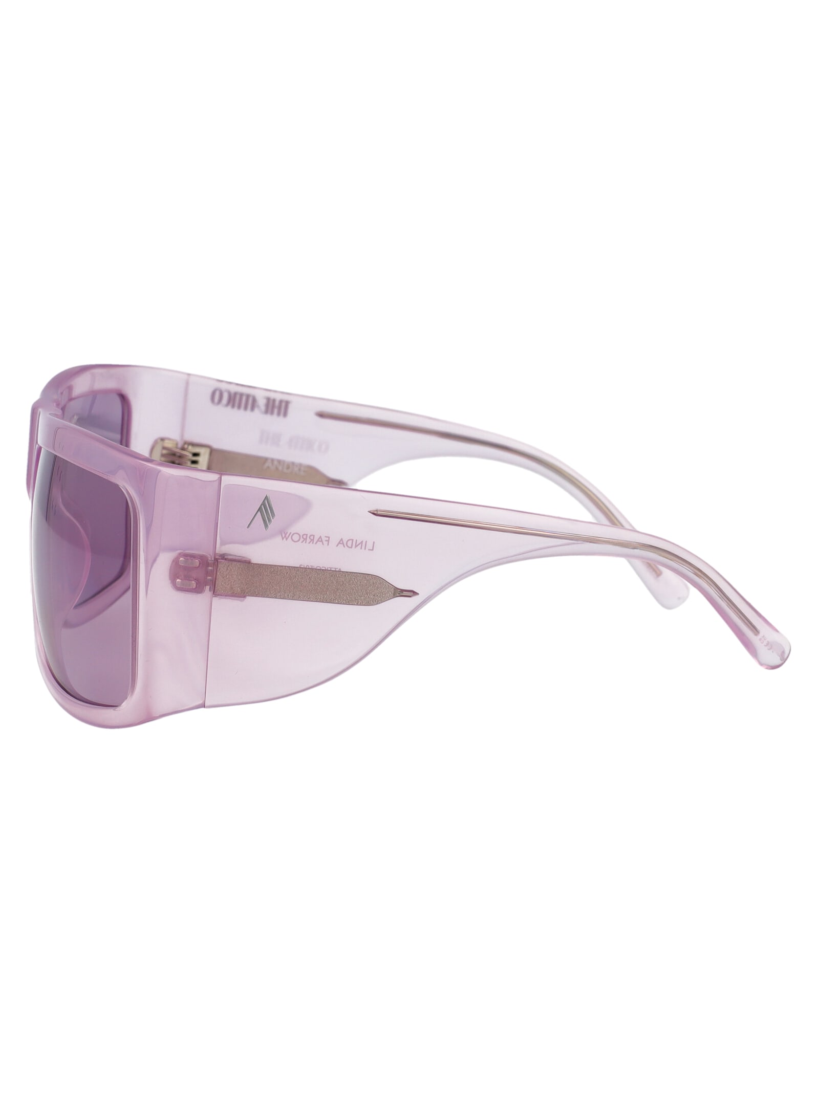 Attico Andre Sunglasses In Pink/silver/pink