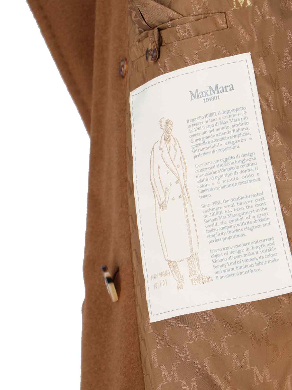 Max Mara 101801 Double-breasted Coat In Brown