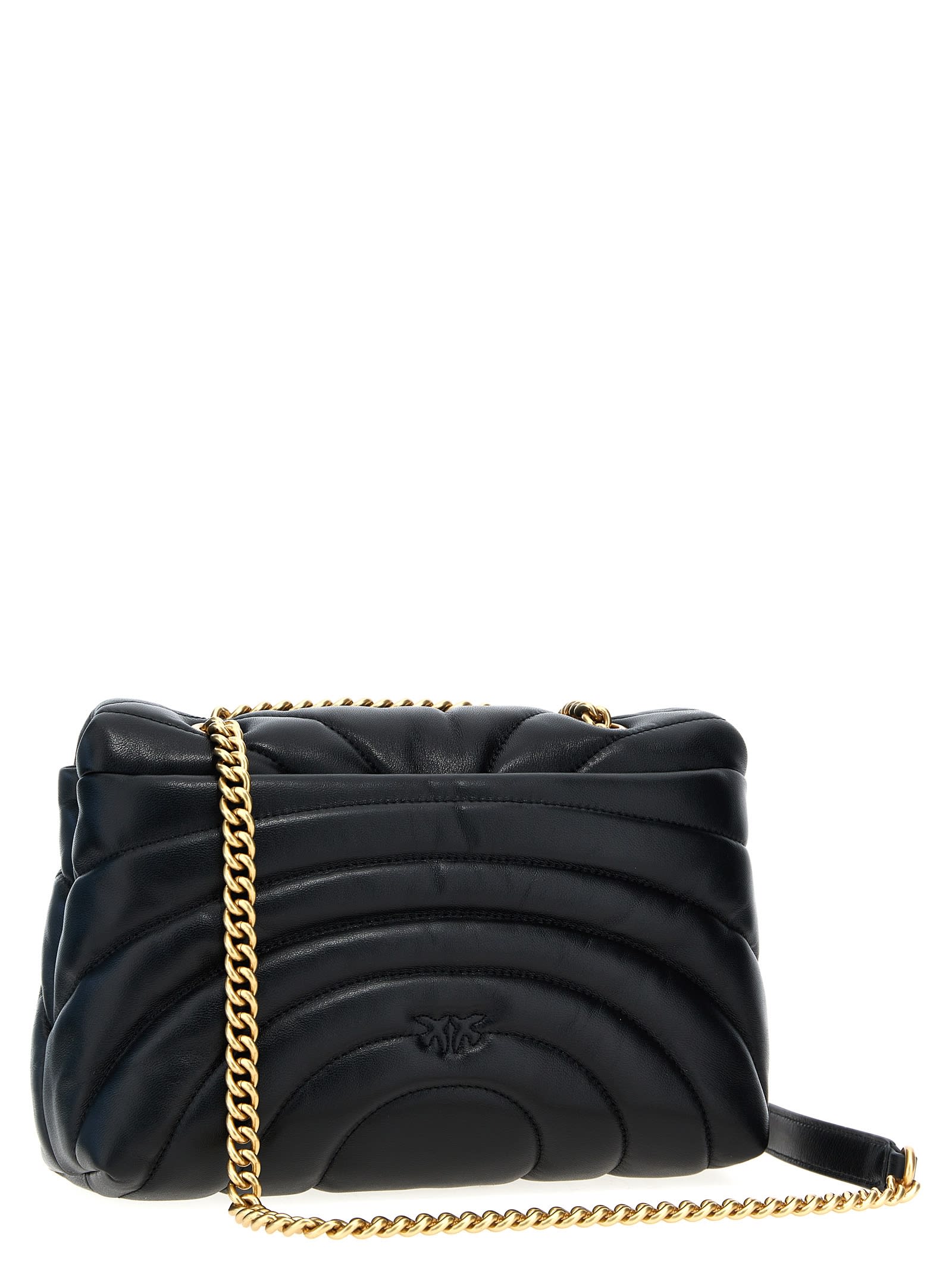 Shop Pinko Love Puff Classic Crossbody Bag In Black