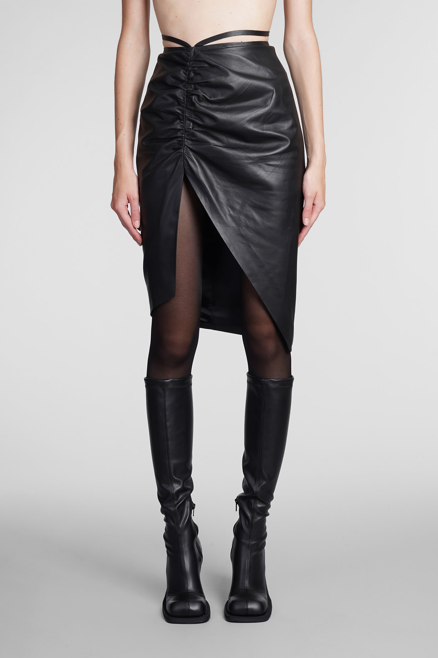 ANDREADAMO Skirt In Black Leather