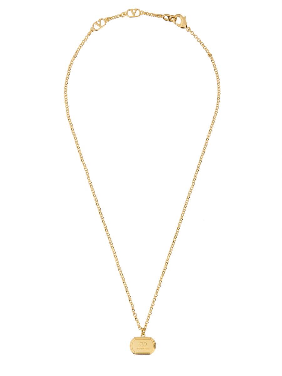 Valentino Linked Chain Pendant Necklace In Gold