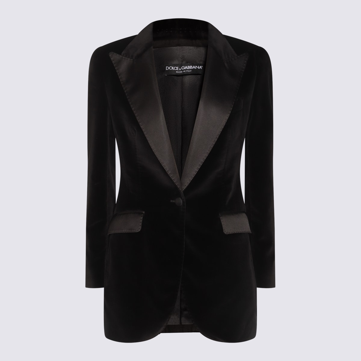 Shop Dolce & Gabbana Black Cotton Blazer