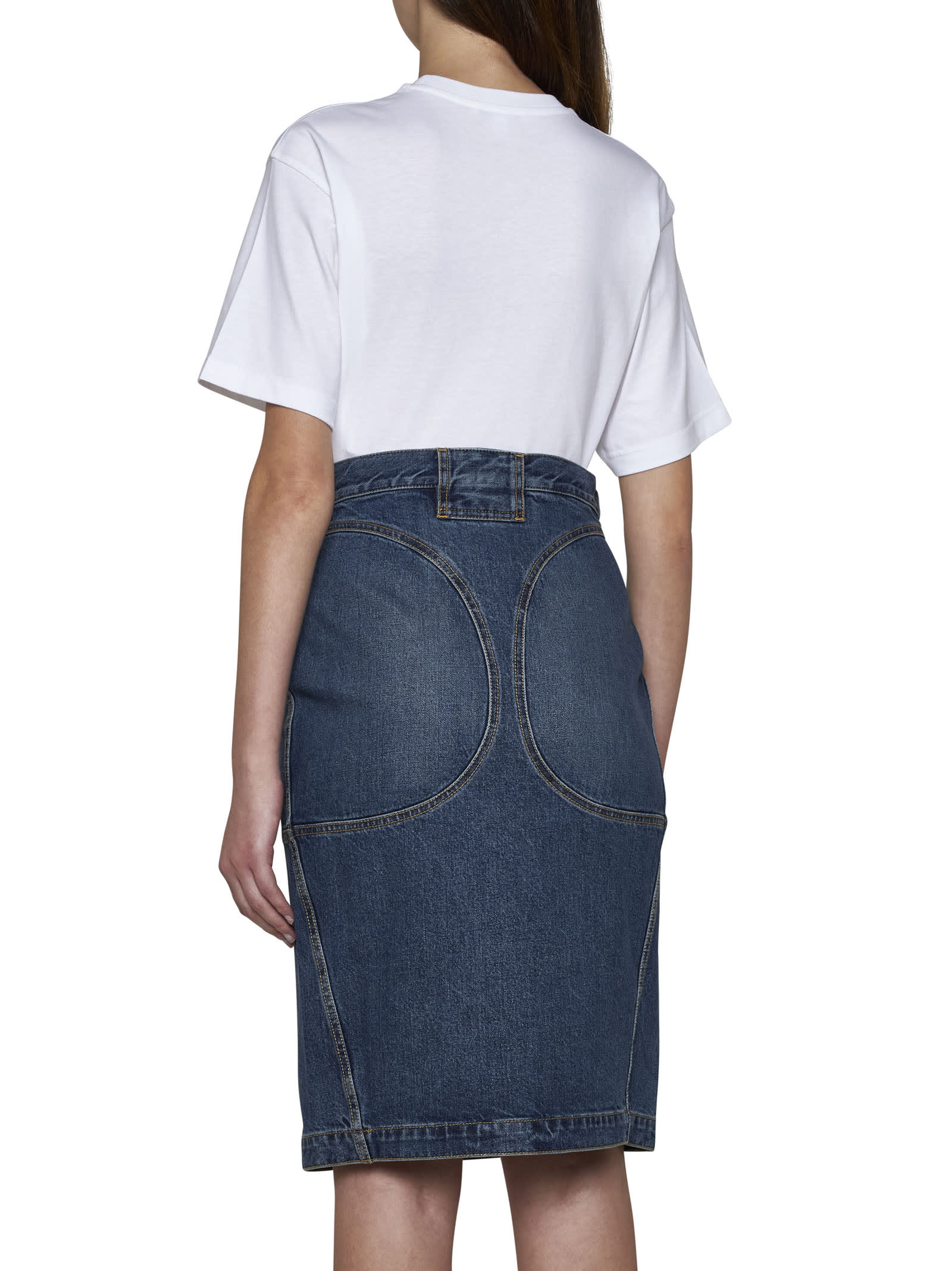 Shop Alaïa Skirt In Bleu Vintage