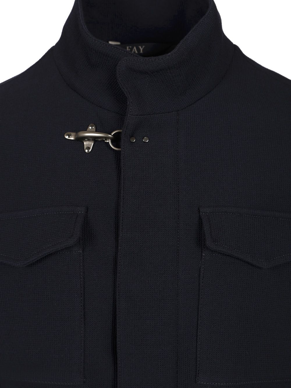 Fay Stretch Cotton And Wool Short Field Jacket Jackets Blue In Blue