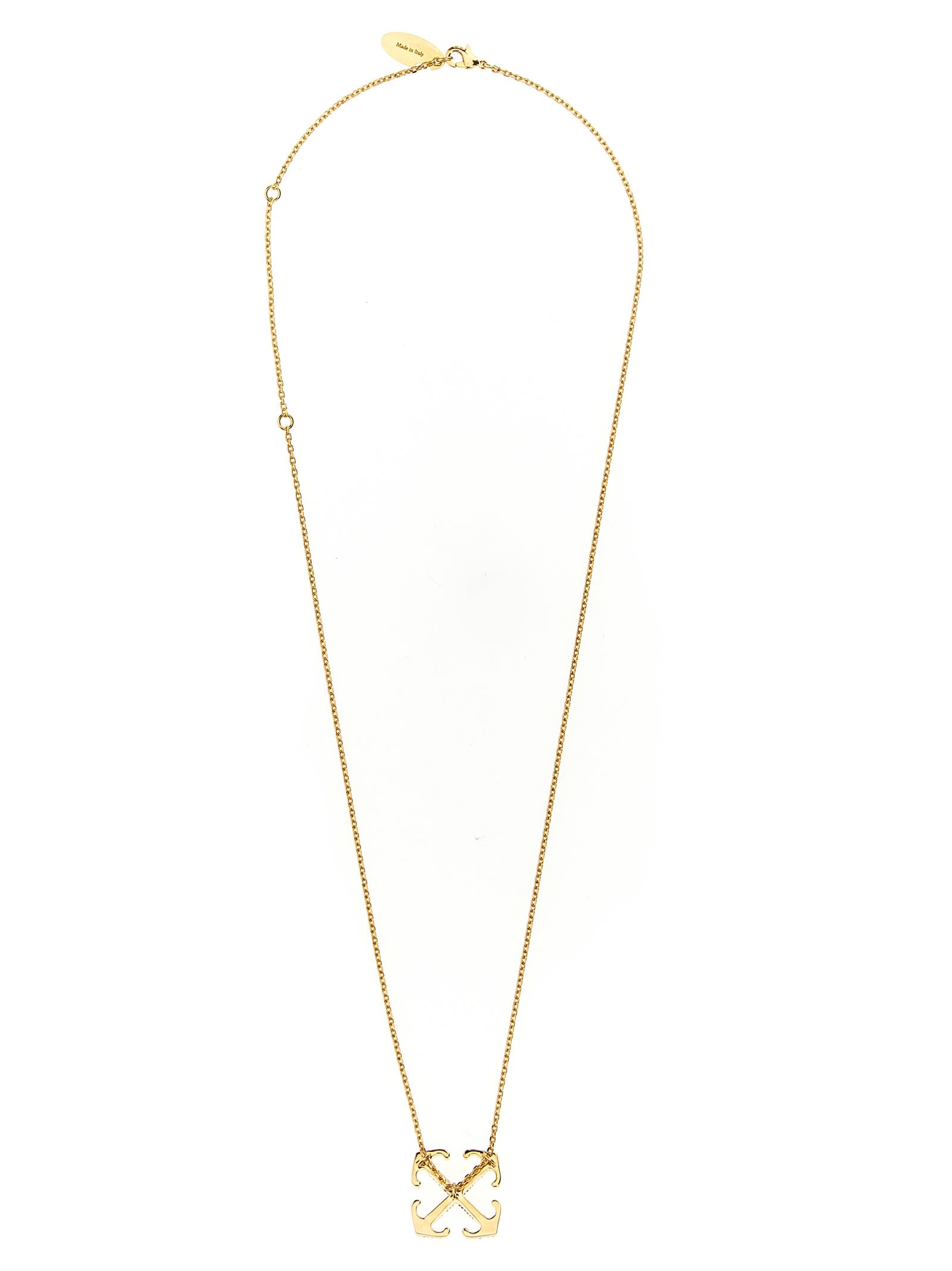 Shop Off-white Arrow Strass Necklace In Gold