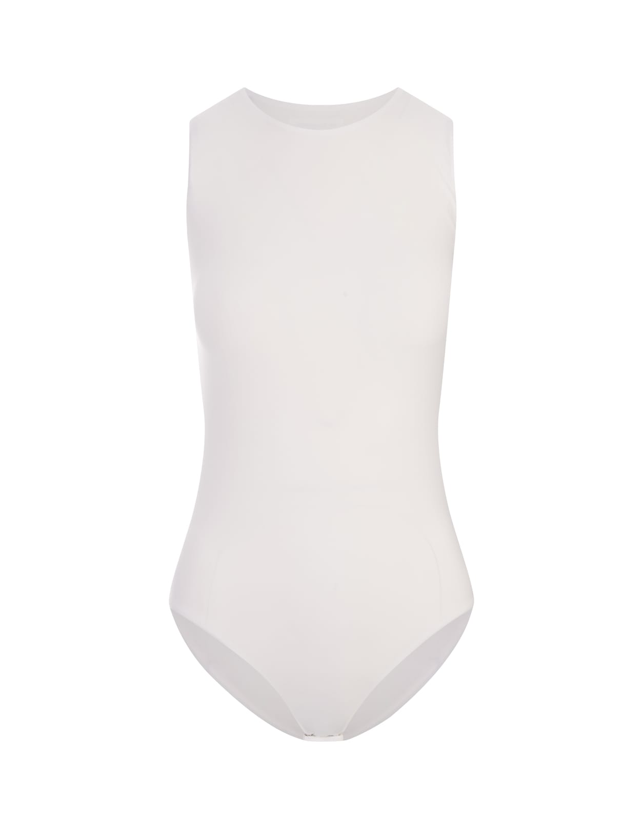 White Fitted Bodysuit Top